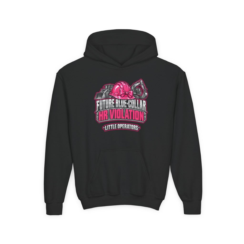 Future Blue-Collar HR Violation — Little Operators Pink Youth Hoodie