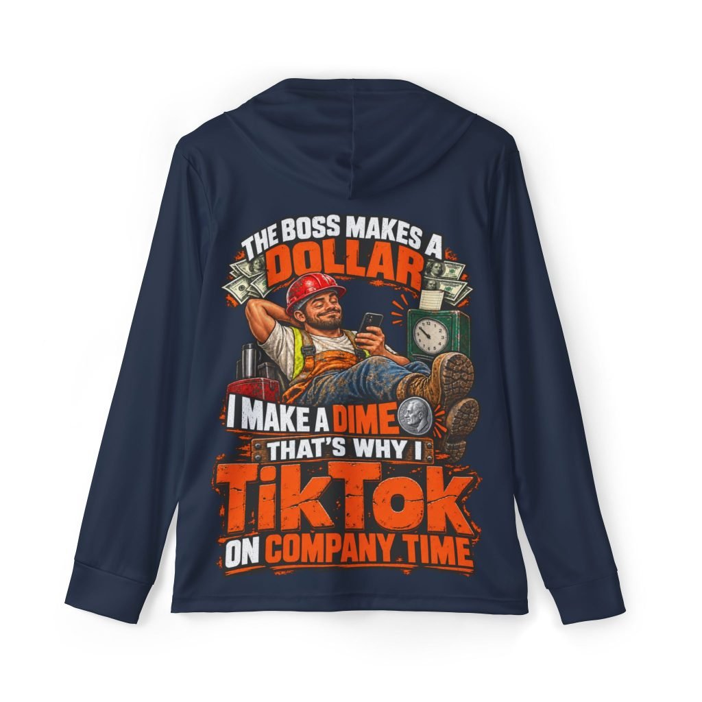 TikTok on Company Time — Navy Sports AOP Full-Back Hoodie | Don’t Be a Ronnie
