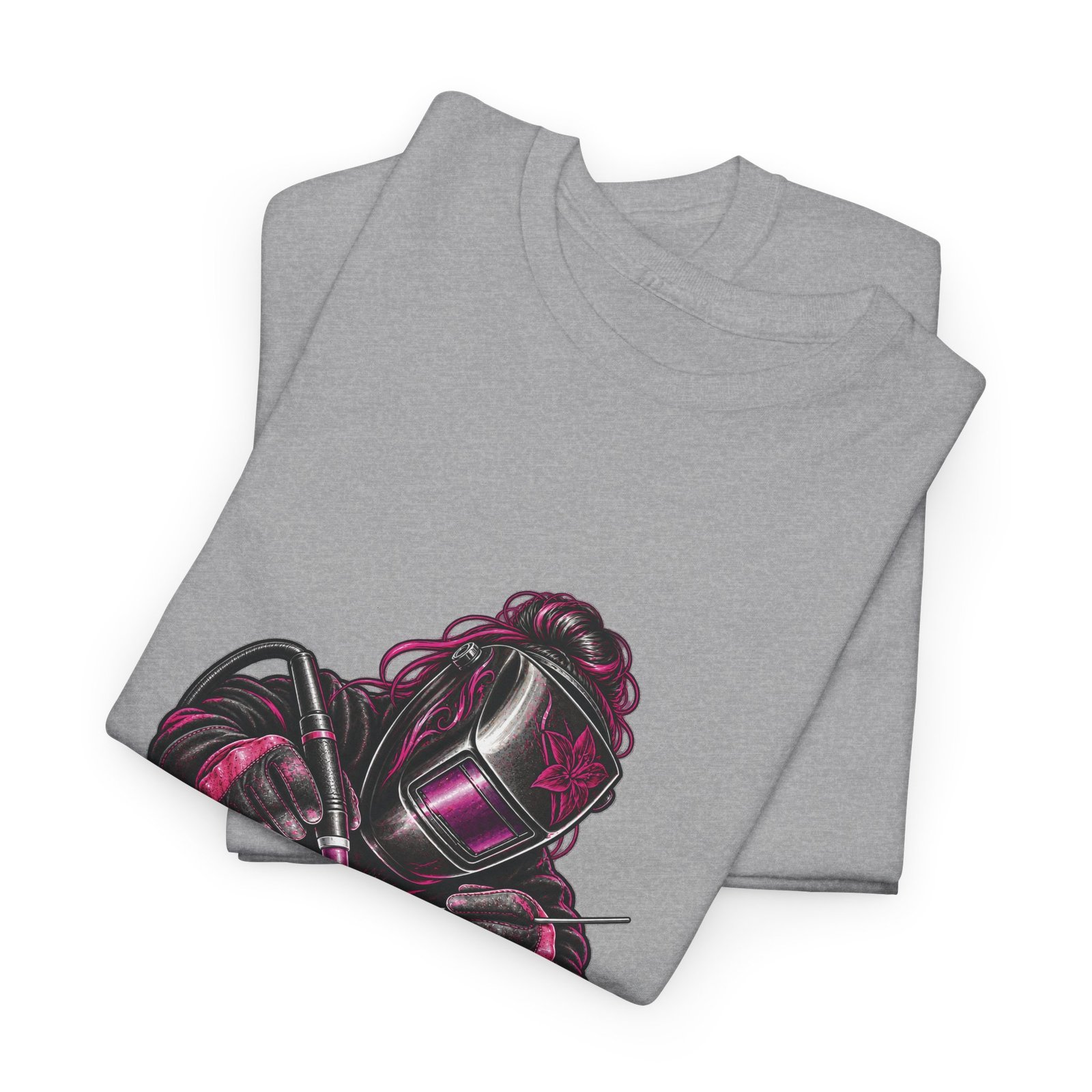She Runs Beads, Not Her Mouth. | Hot Pink Welder T-Shirt — Her Trade. Her RULES. - Image 7