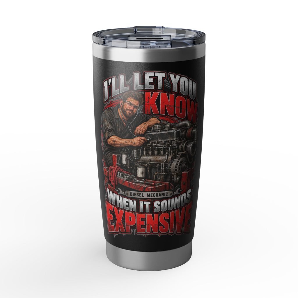 I’ll Let You Know When It Sounds Expensive | Diesel Mechanic Black 20oz Tumbler — Don’t Be a Ronnie