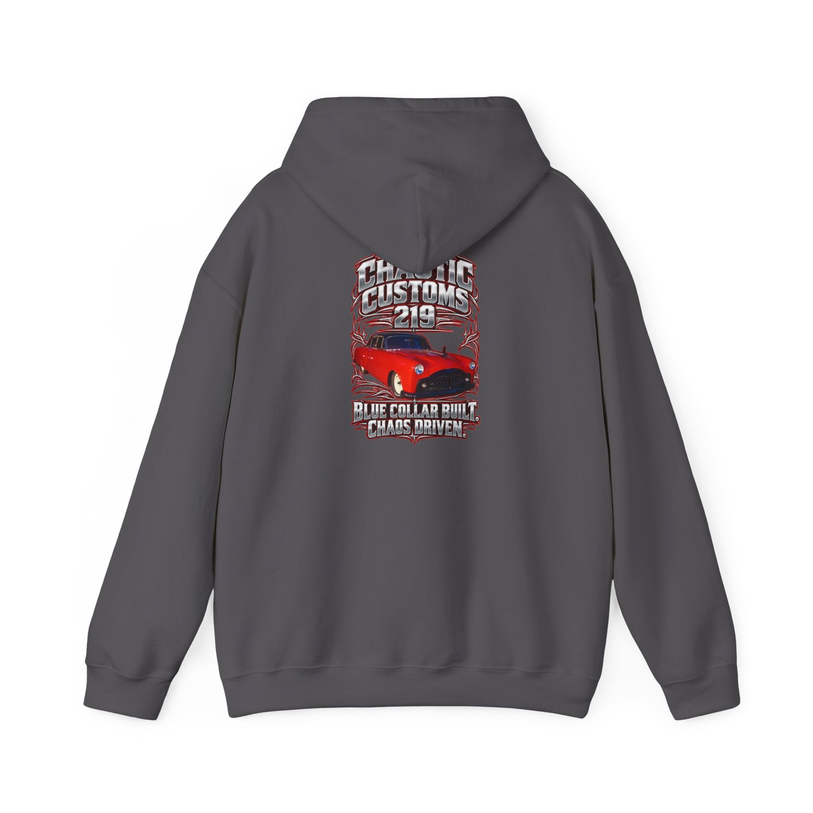 Chaotic Customs 219 — Blue Collar Built. Chaos Driven. Hoodie - Image 5