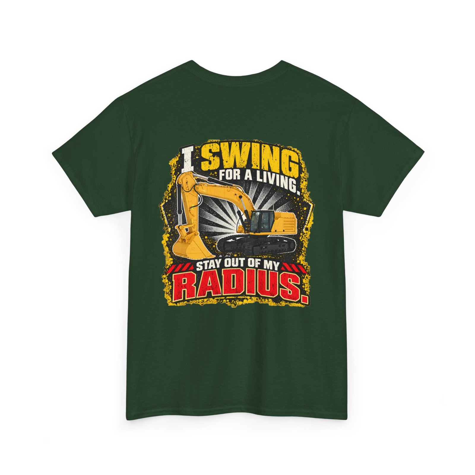 I Swing for a Living — Stay Out of My Radius Construction T-Shirt - Image 3