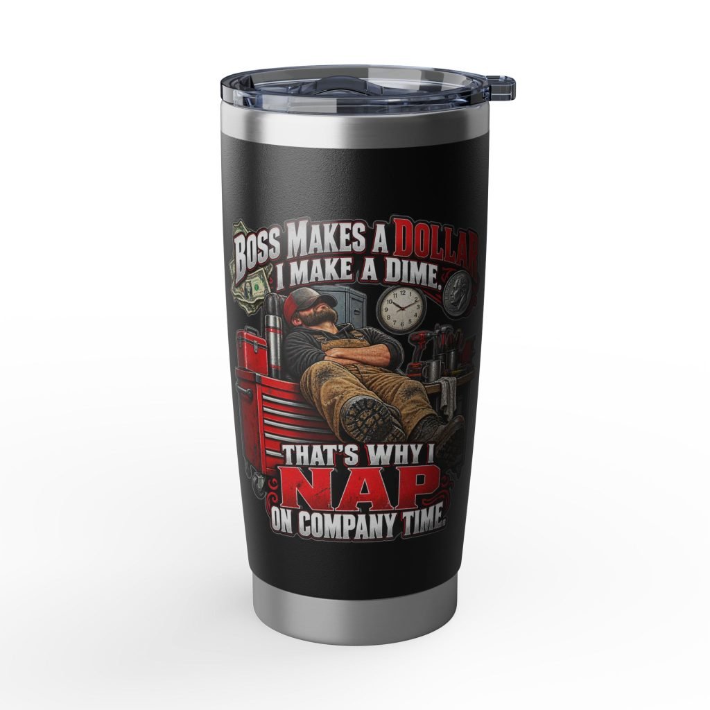 Nap on Company Time | Boss Makes a Dollar Black 20oz Tumbler — Trades TikTok Collection