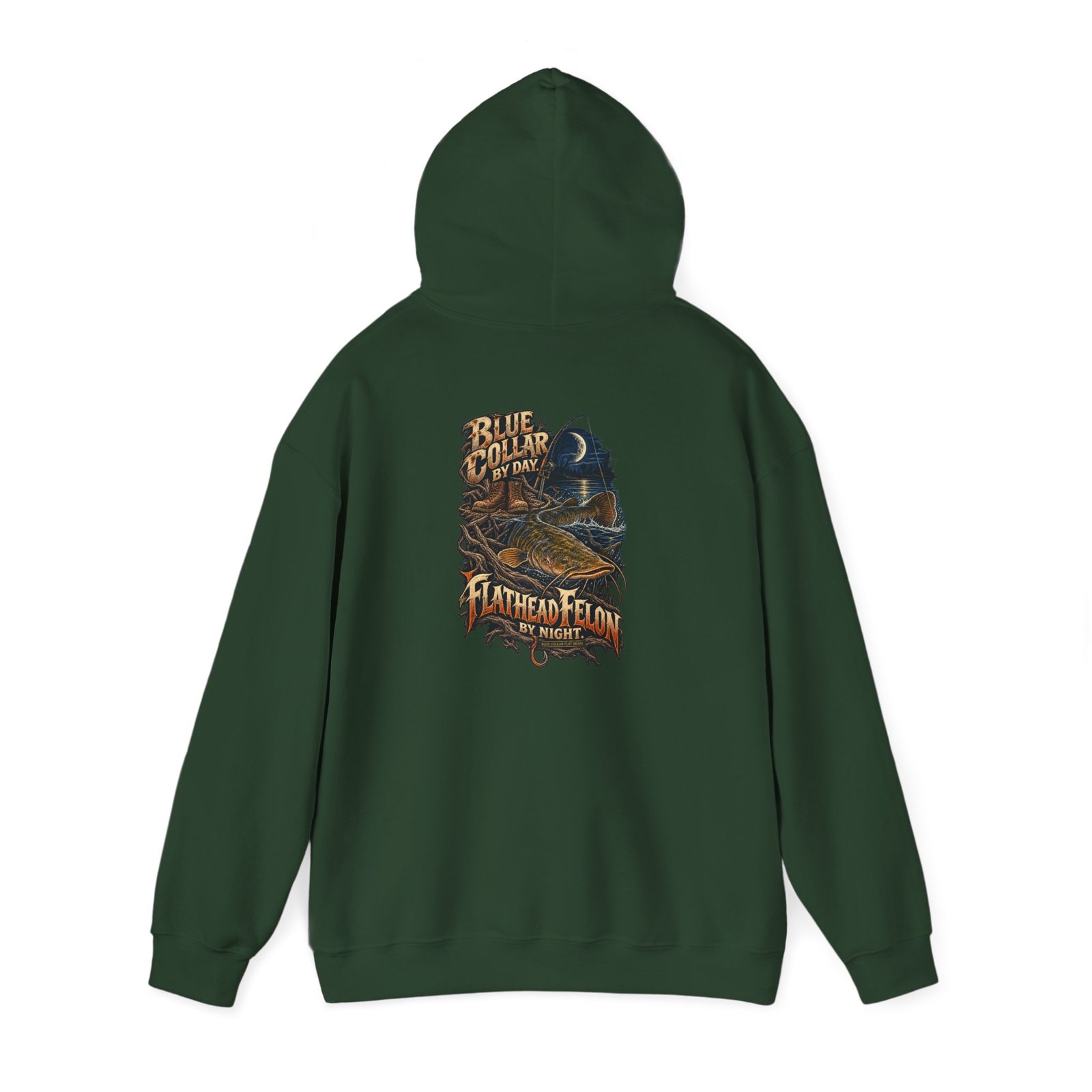 Blue Collar Flat Heads — Blue Collar by Day, Flathead Felon by Night Hoodie - Image 7