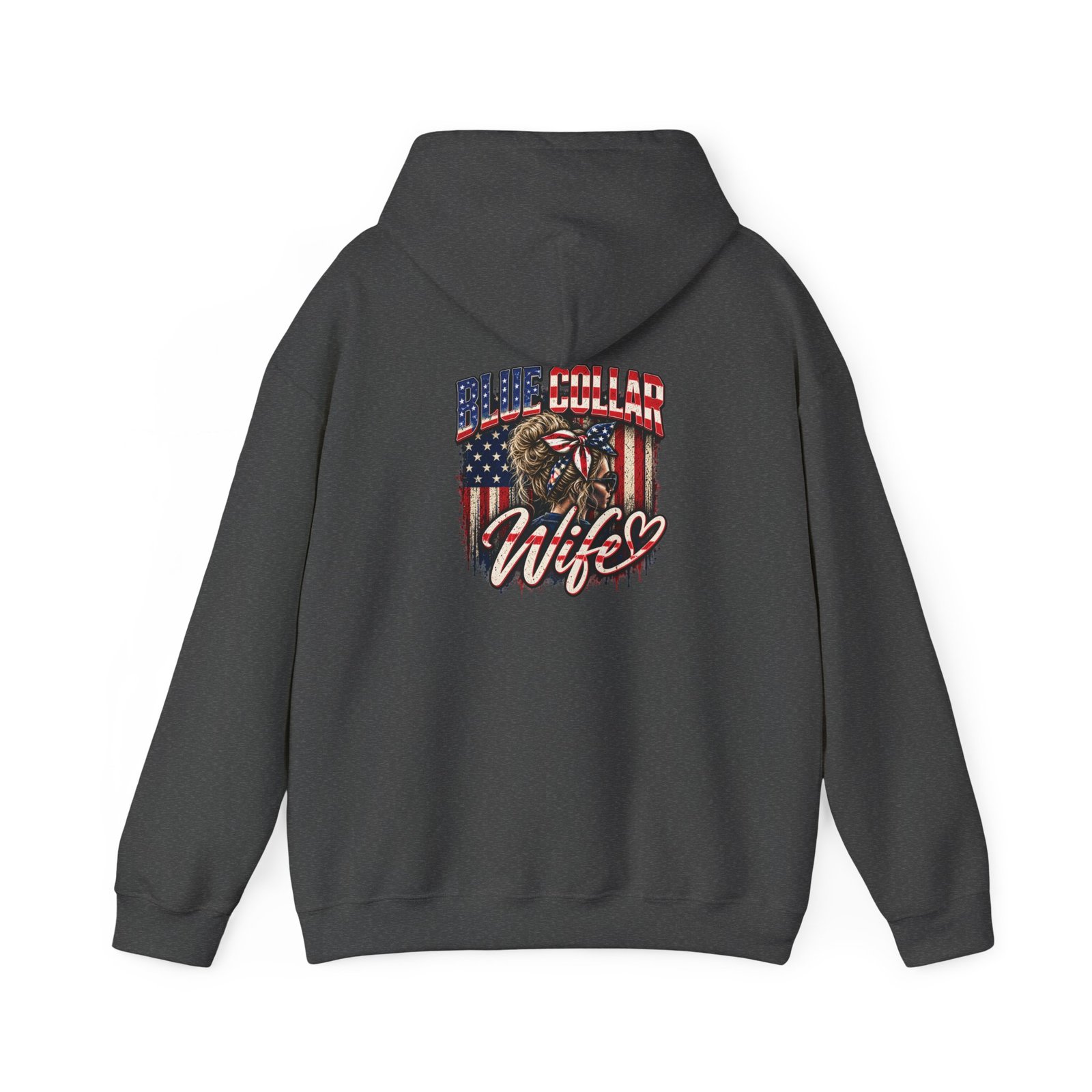 Blue Collar Wife | American Flag Back-Print Hoodie — Her Trade. Her RULES. - Image 4