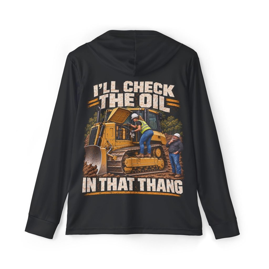 I’ll Check the Oil in That Thang — Black Sports AOP Full-Back Hoodie | Don’t Be a Ronnie