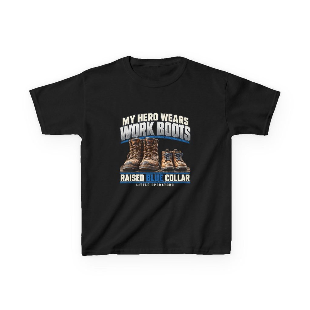 My Hero Wears Work Boots — Little Operators Youth T-Shirt