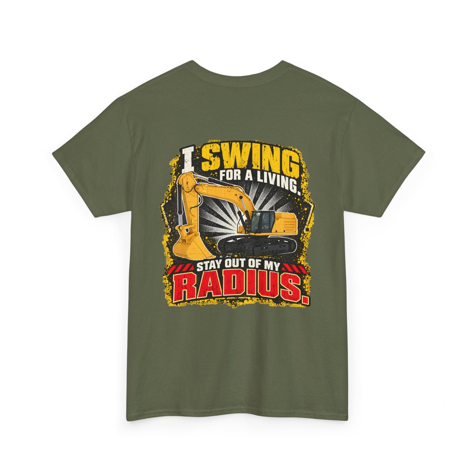 I Swing for a Living — Stay Out of My Radius Construction T-Shirt - Image 2
