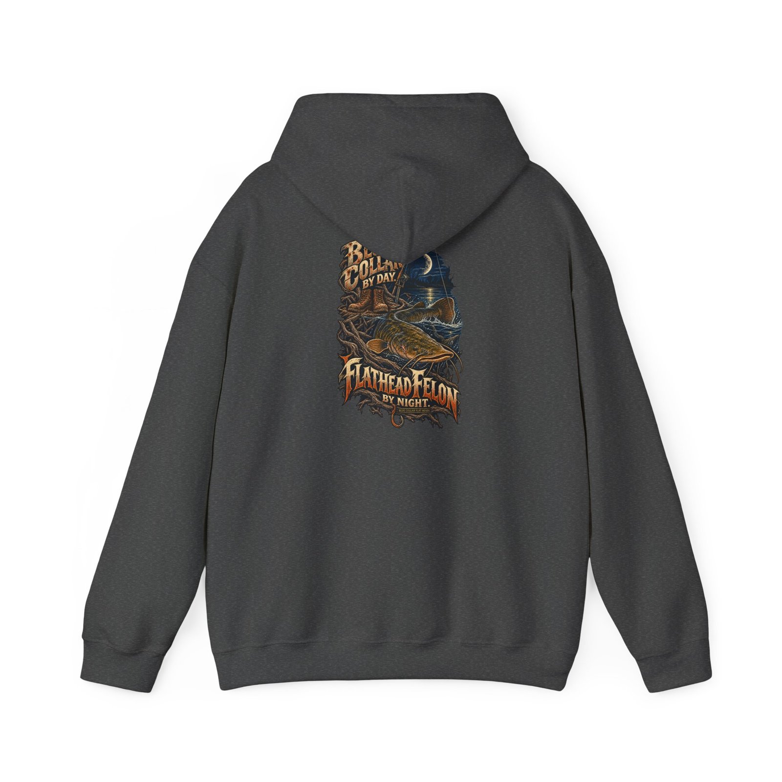 Blue Collar Flat Heads — Blue Collar by Day, Flathead Felon by Night Hoodie - Image 10