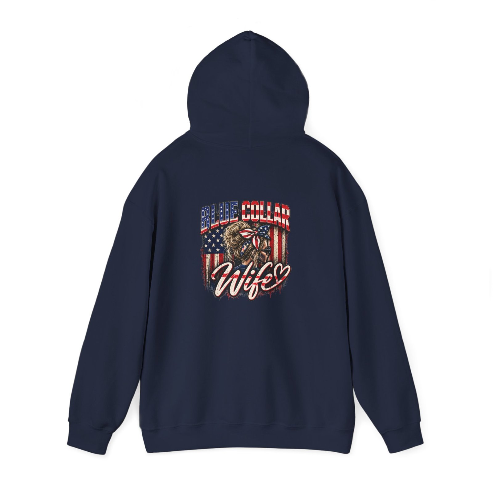 Blue Collar Wife | American Flag Back-Print Hoodie — Her Trade. Her RULES. - Image 11