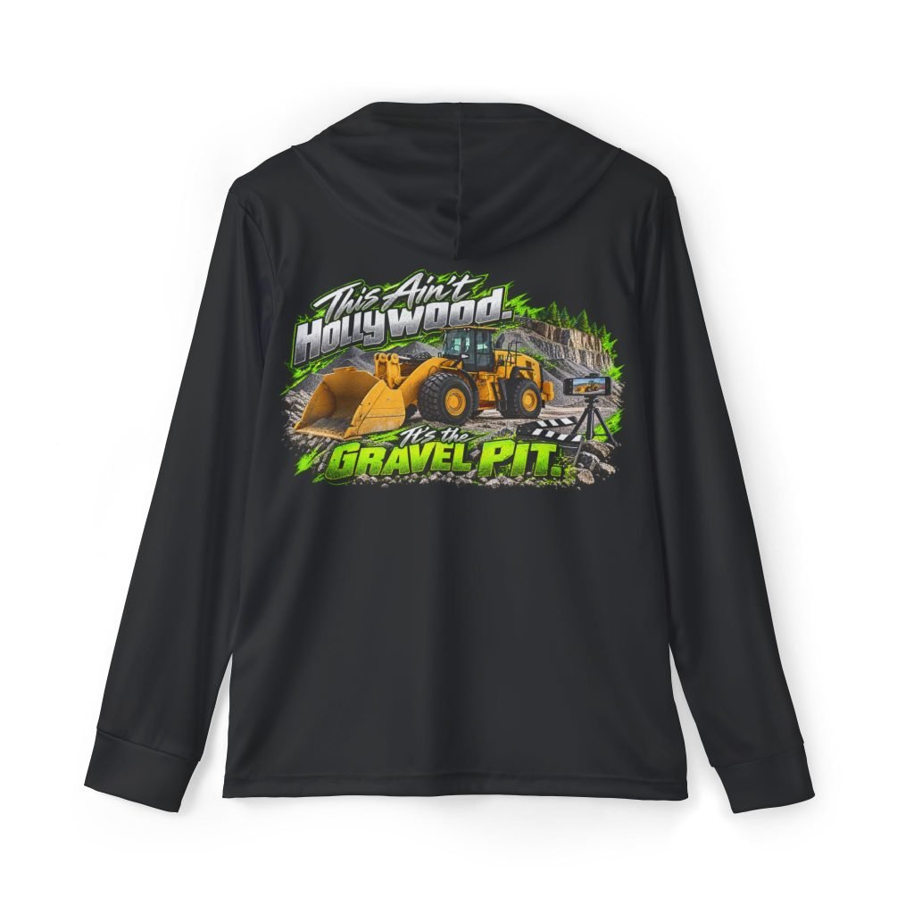 This Ain’t Hollywood. It’s the Gravel Pit. — Black Sports AOP Full-Back Hoodie | Don’t Be a Ronnie
