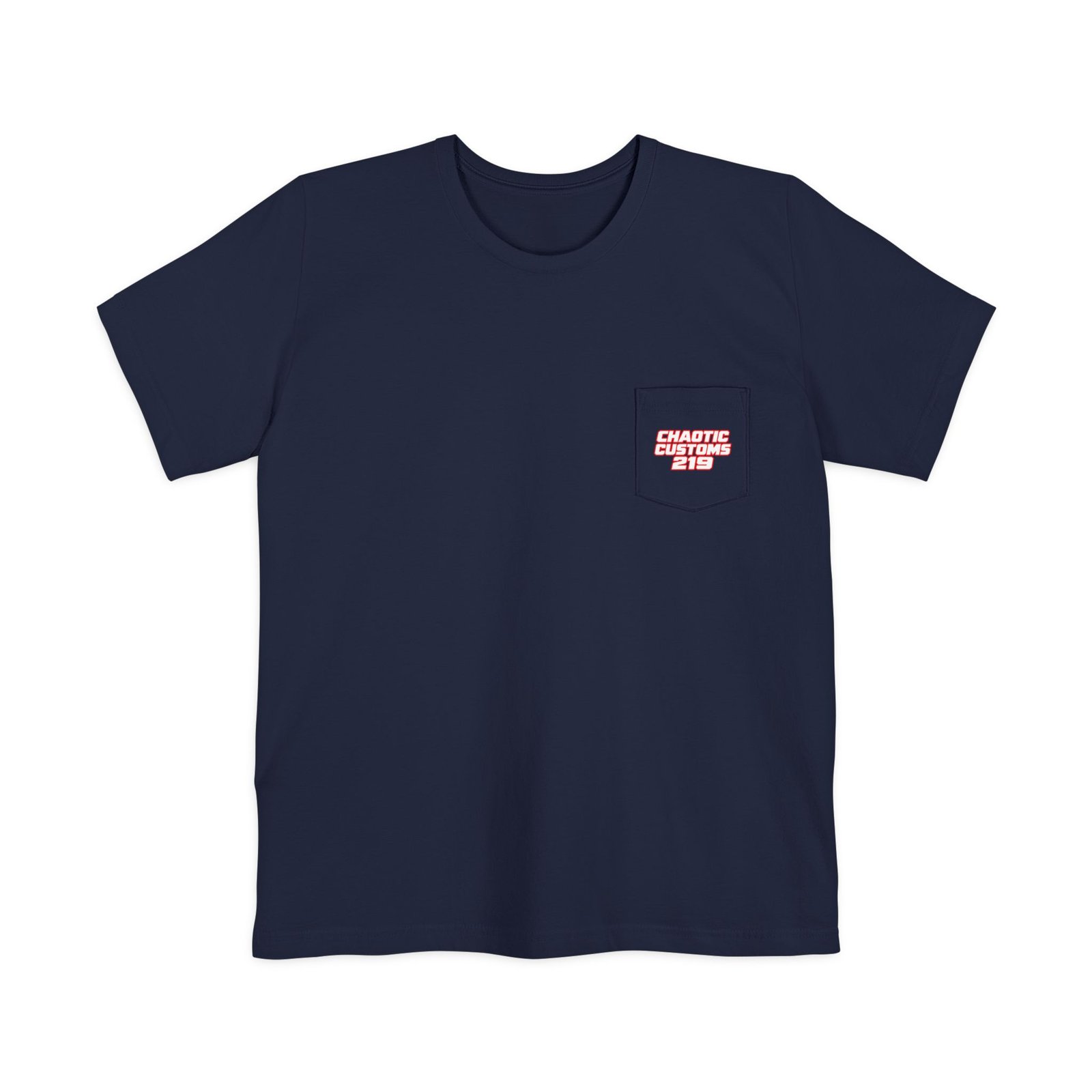 Chaotic Customs 219 — Larger Back Print Bella+Canvas Pocket Tee - Image 17