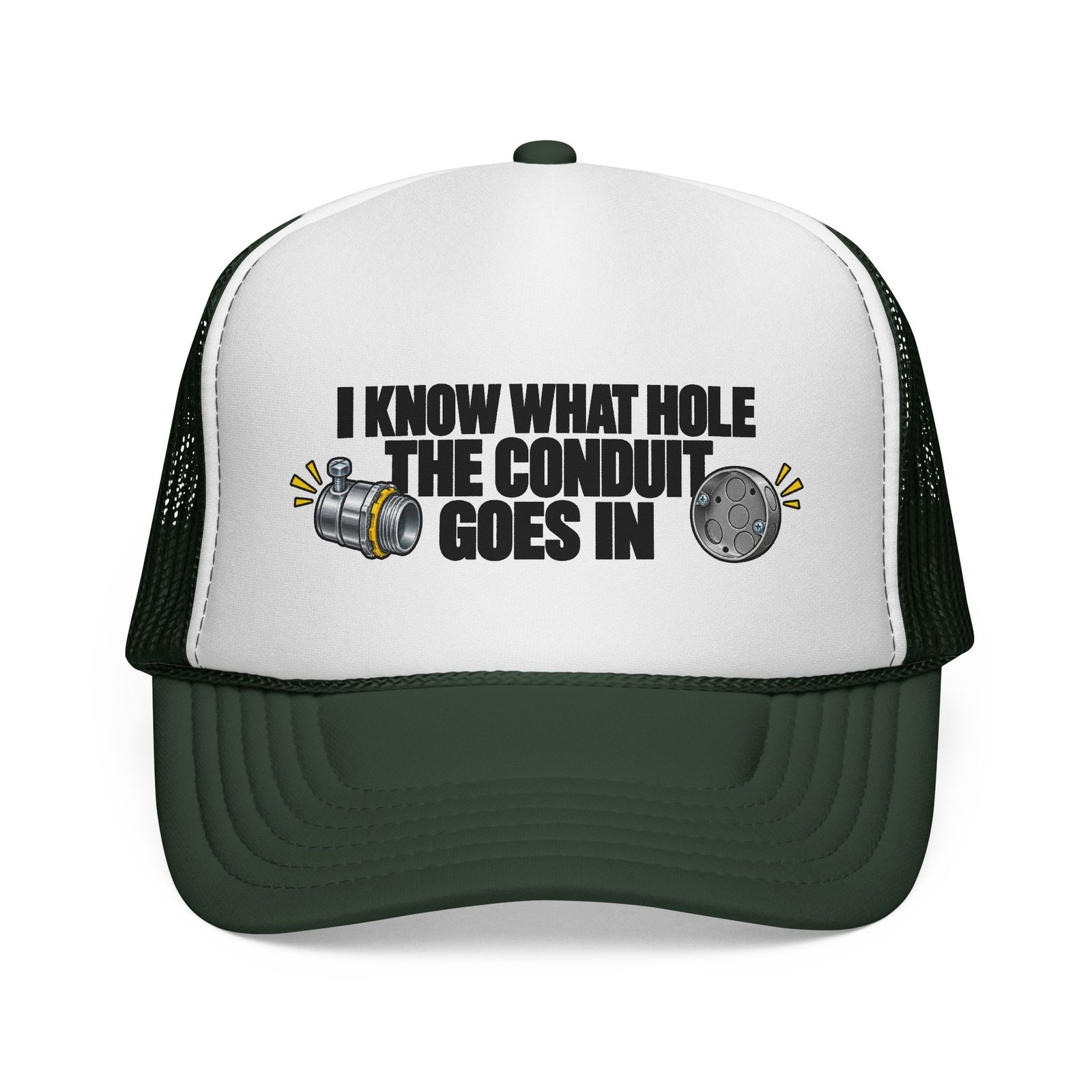 I Know What Hole the Conduit Goes In | Electrician Trucker Hat - Image 5