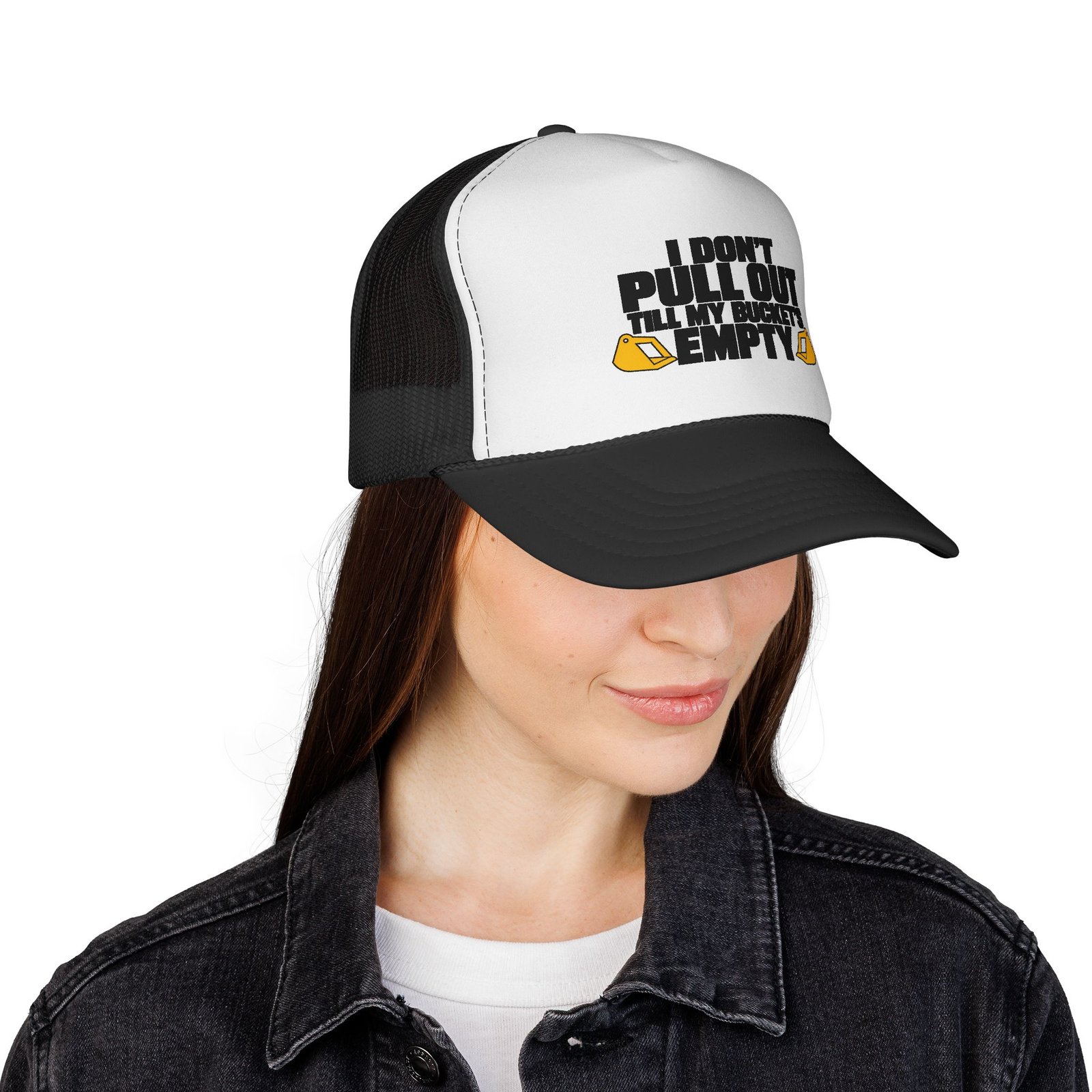 I Don’t Pull Out — Till My Bucket’s Empty | Trucker Hat - Image 4