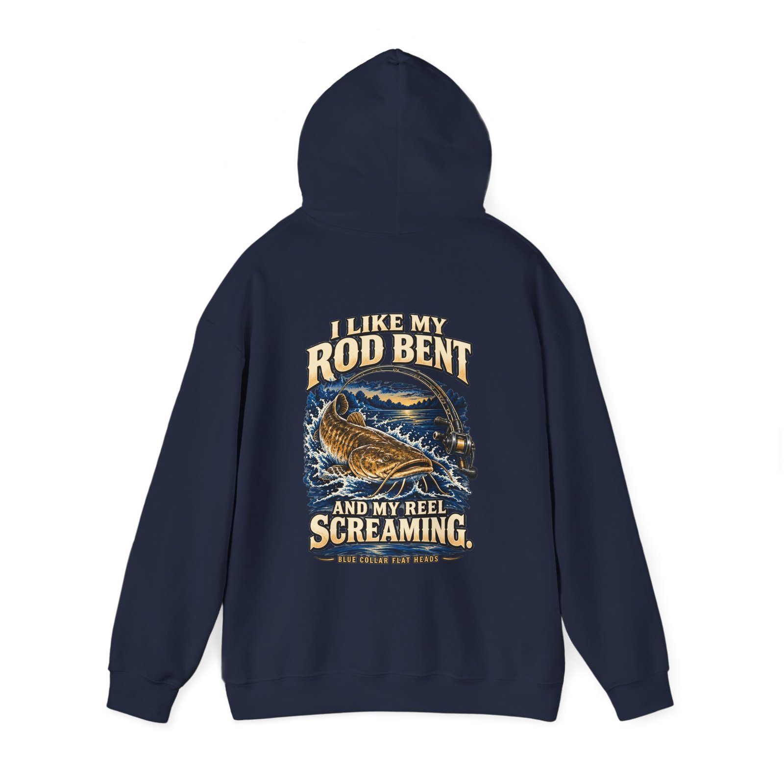 Blue Collar Flat Heads — Rod Bent, Reel Screaming Hoodie - Image 15