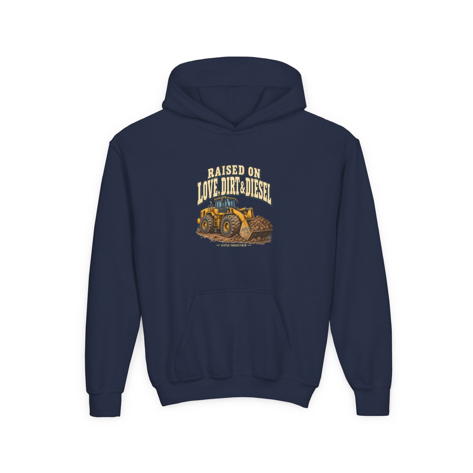 Raised on Love, Dirt & Diesel — Little Trades Crew Youth Hoodie - Image 5