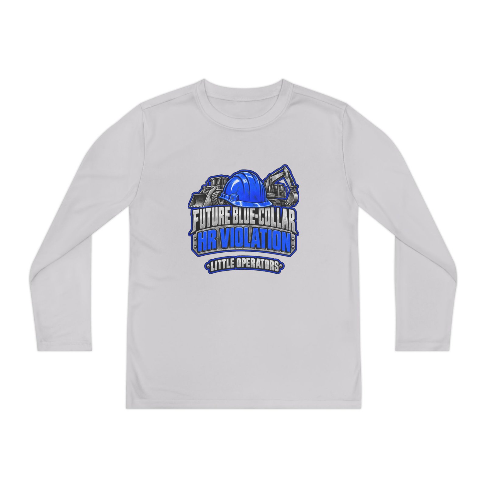 Future Blue-Collar HR Violation — Little Operators Blue Youth Long-Sleeve Shirt - Image 2
