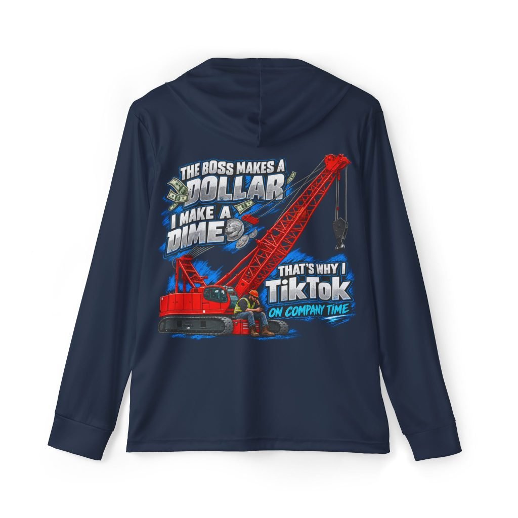 Crane Operators & Oilers — TikTok on Company Time — Navy Sports AOP Full-Back Hoodie | Don’t Be a Ronnie