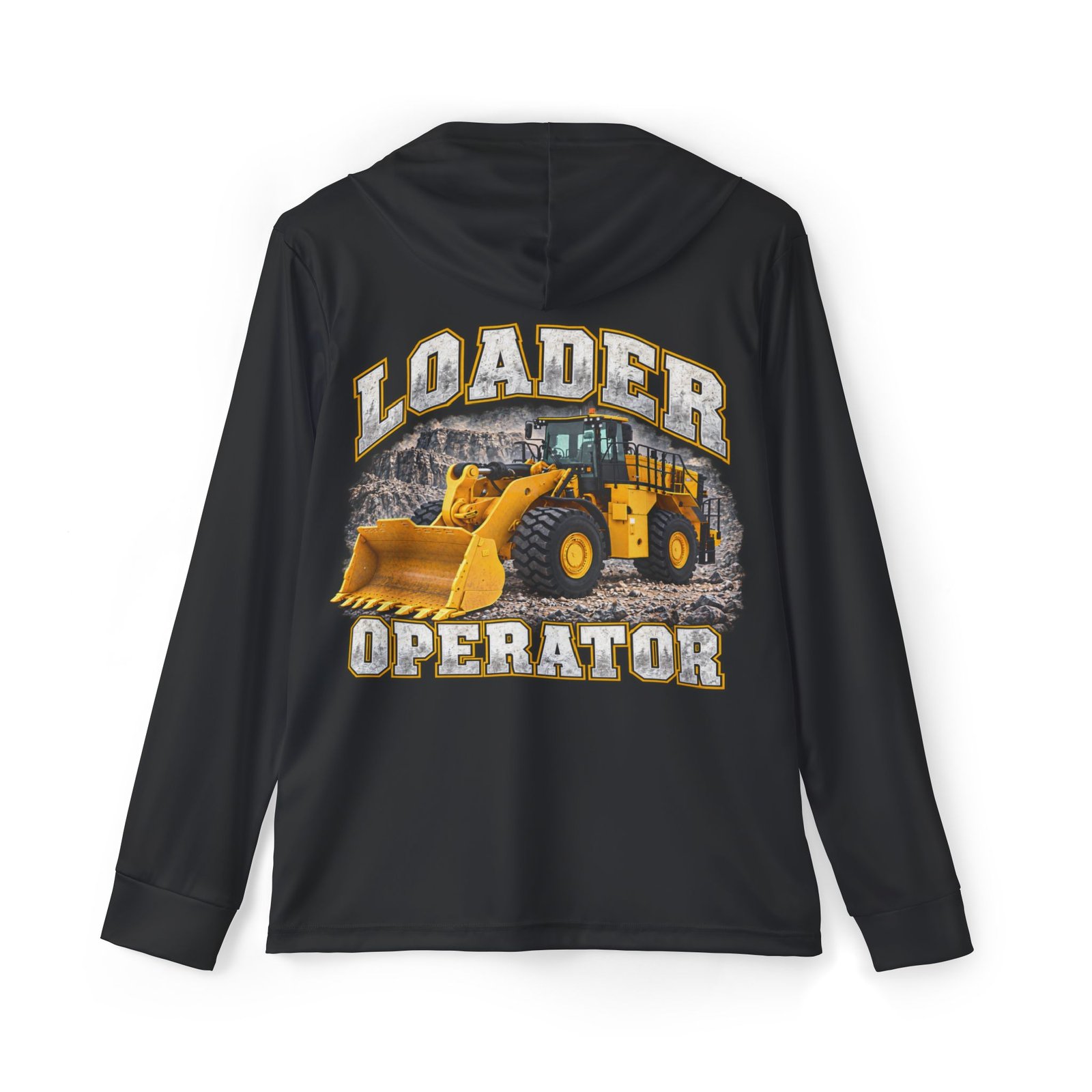 Loader Operator — Quarry Loader — Black Sports AOP Full-Back Hoodie | Don’t Be a Ronnie