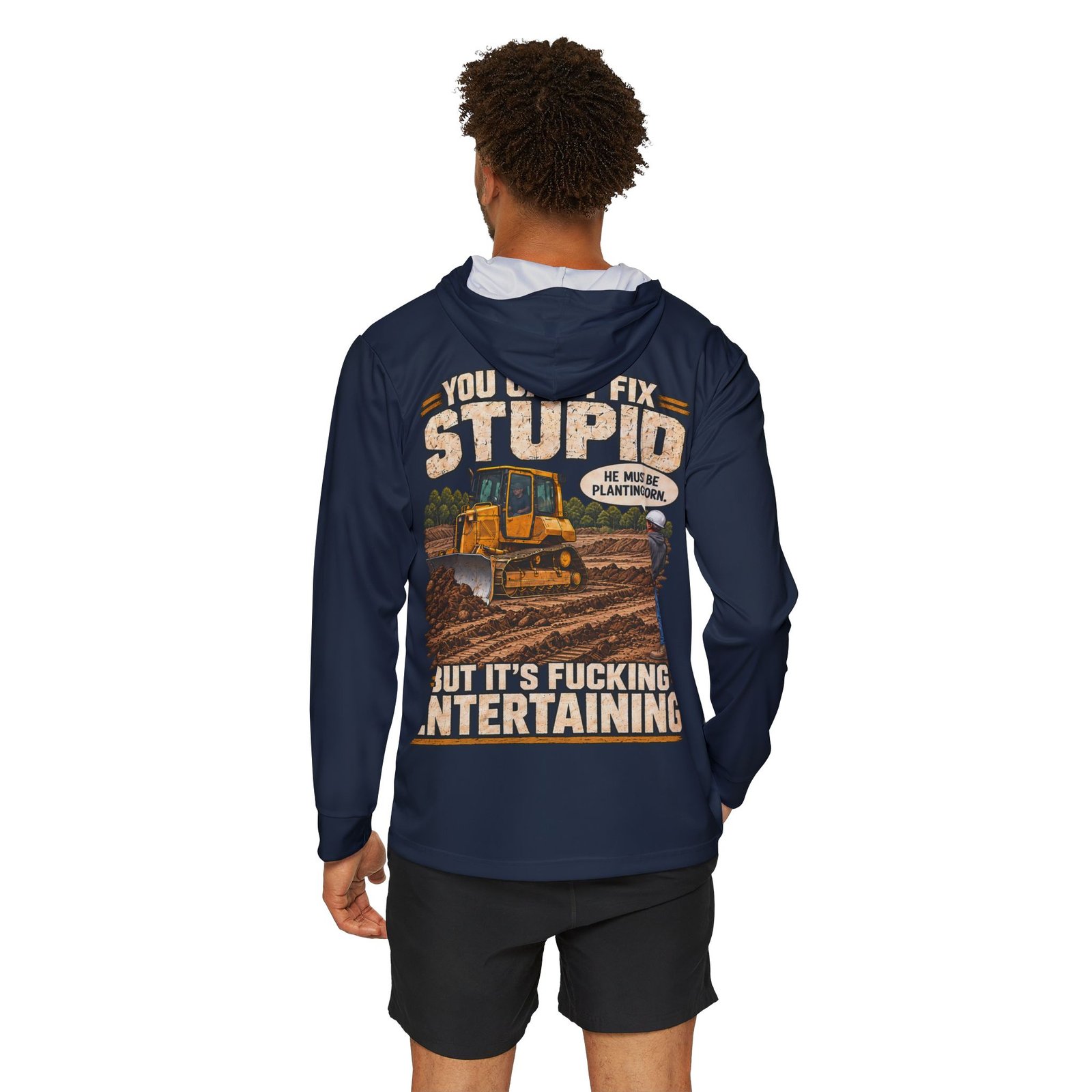 You Can't Fix Stupid — Navy Sports AOP Full-Back Hoodie | Don’t Be a Ronnie - Image 4