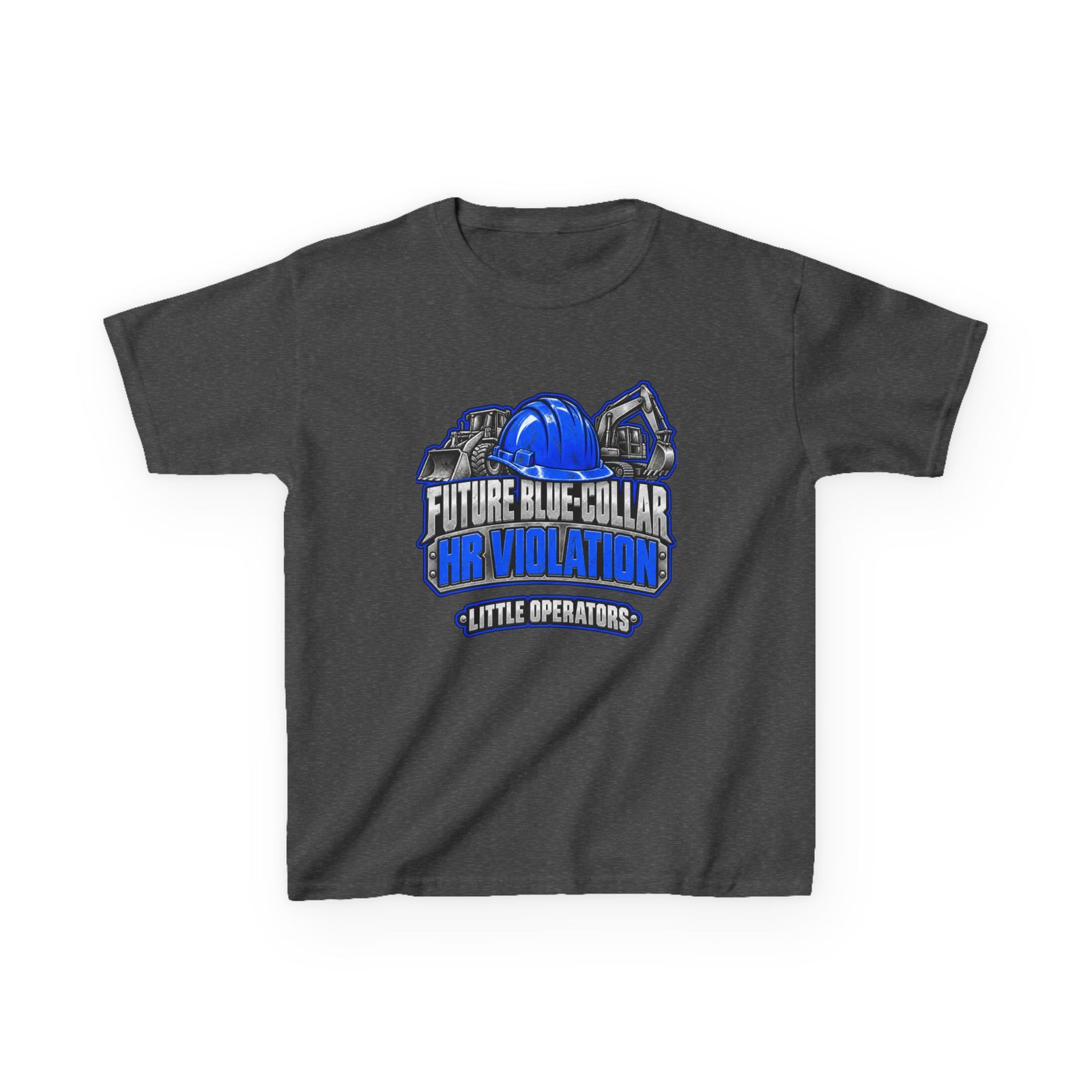Future Blue-Collar HR Violation — Little Operators Blue Youth T-Shirt - Image 4