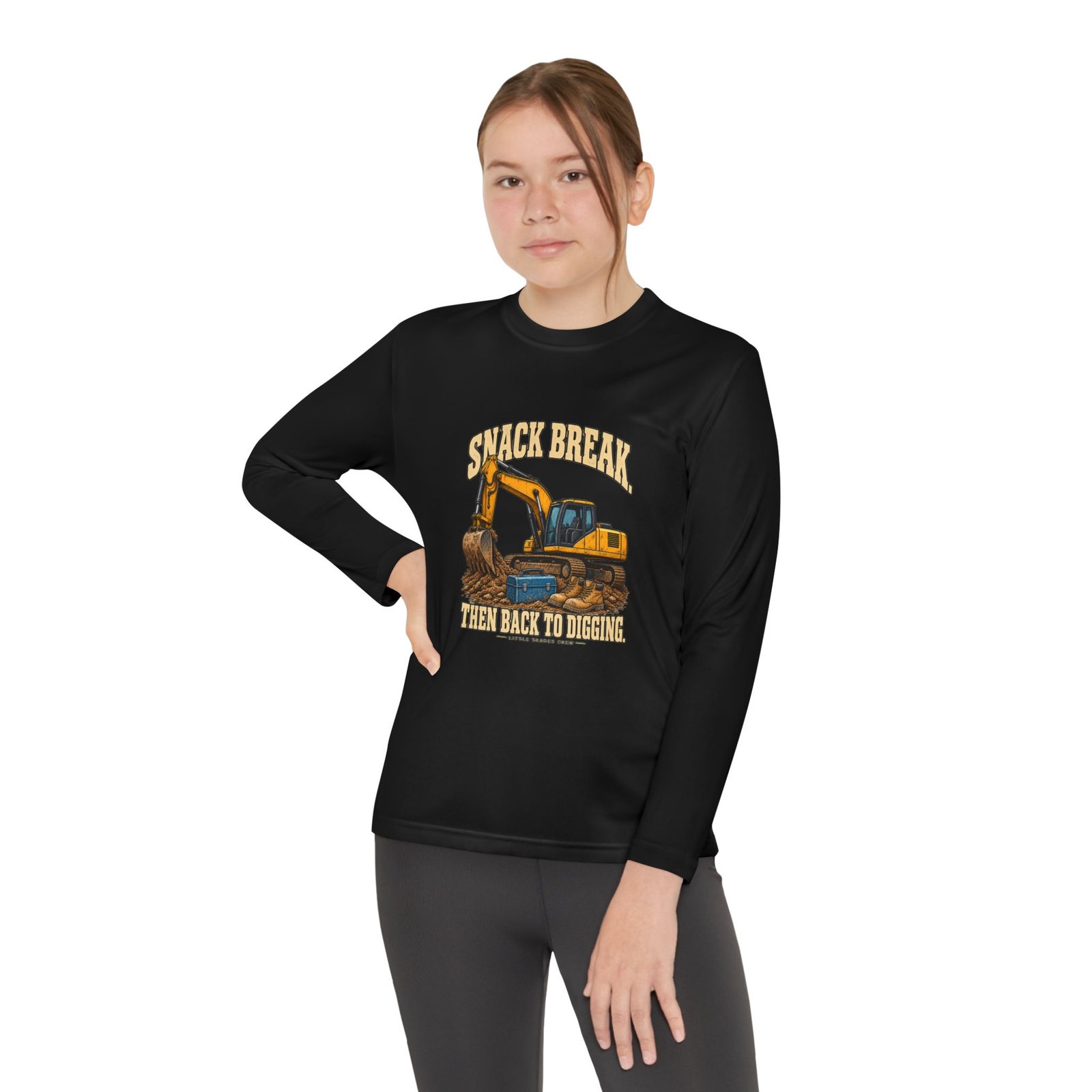 Snack Break. Then Back to Digging. — Little Trades Crew Youth Long-Sleeve Shirt - Image 4