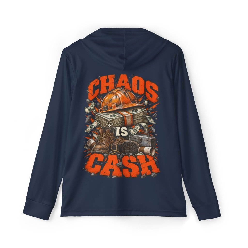 Chaos Is Cash — Navy Sports AOP Full-Back Hoodie | Don’t Be a Ronnie