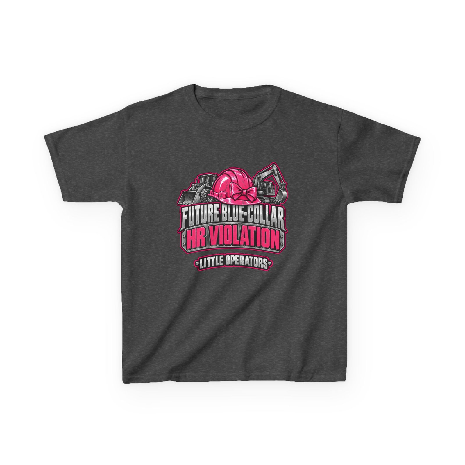 Future Blue-Collar HR Violation — Little Operators Pink Youth T-Shirt - Image 4
