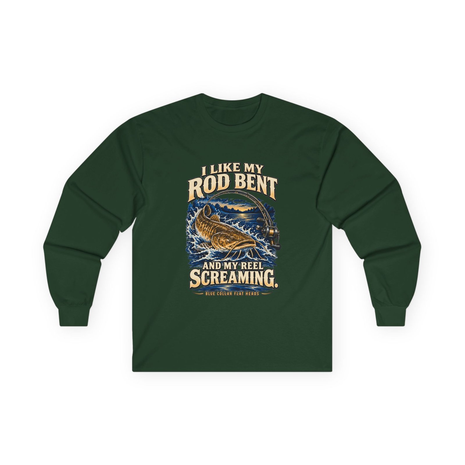 Blue Collar Flat Heads — Rod Bent, Reel Screaming Long Sleeve - Image 5