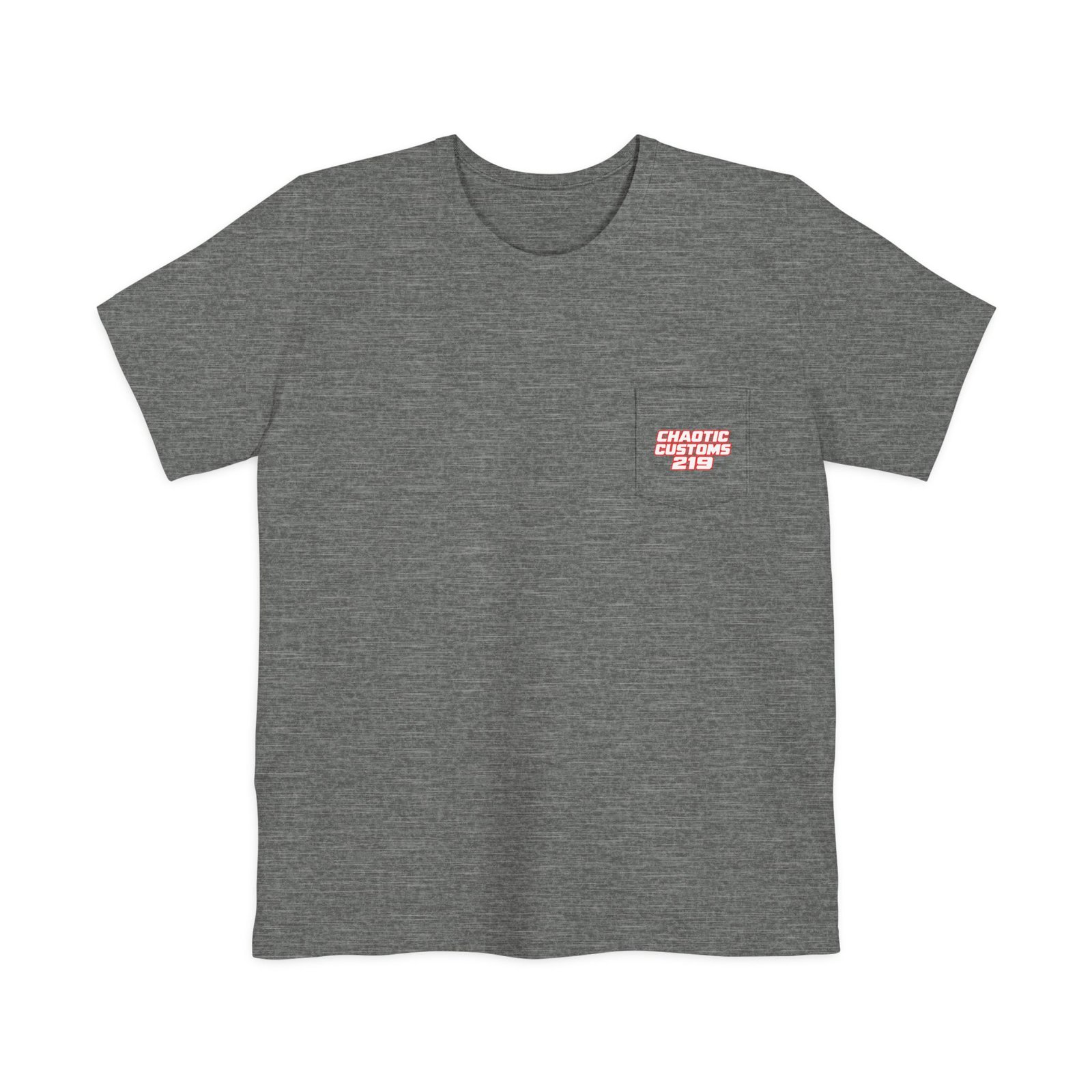 Chaotic Customs 219 — Larger Back Print Bella+Canvas Pocket Tee - Image 5