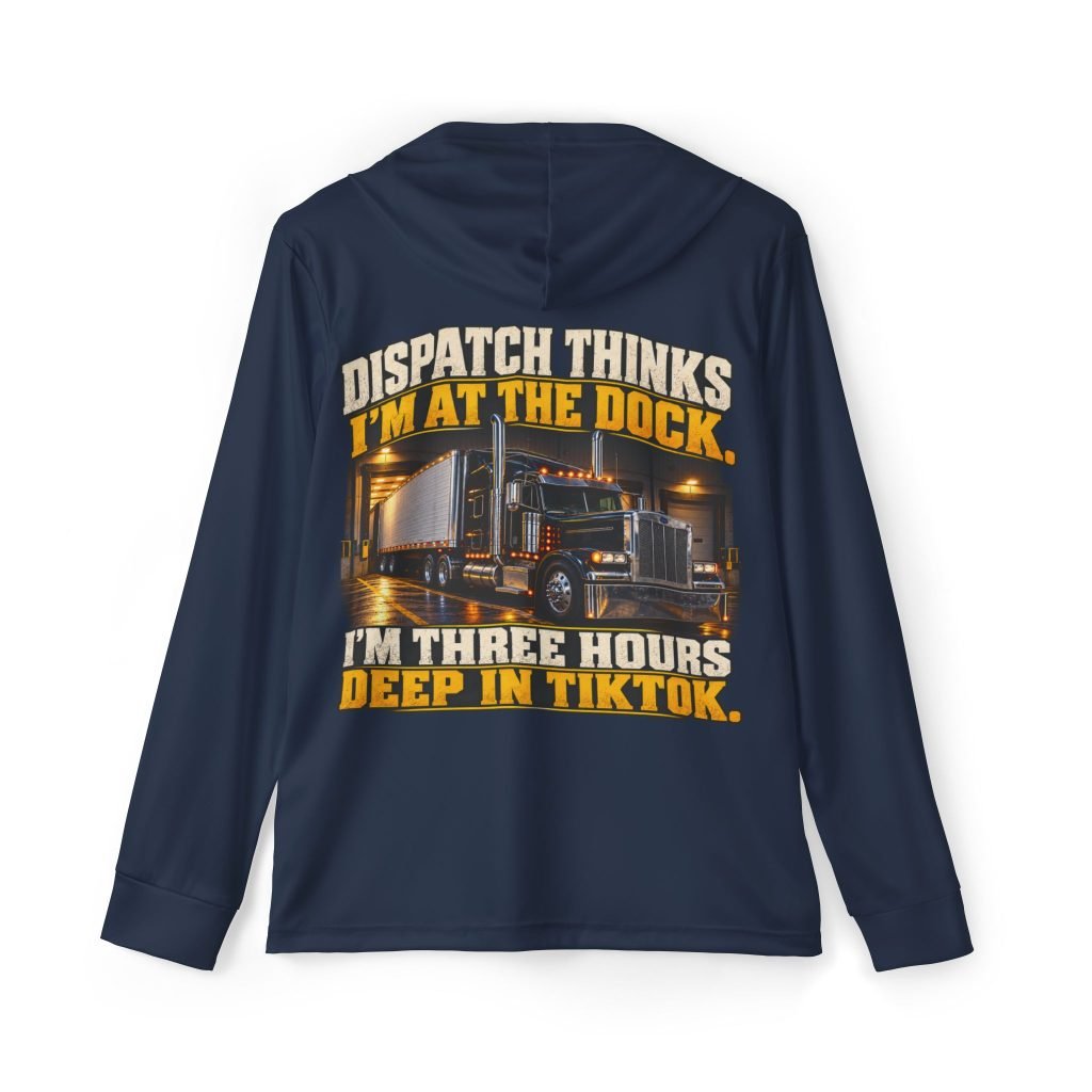 Dispatch Thinks I’m at the Dock — Navy Sports AOP Full-Back Hoodie | Don’t Be a Ronnie