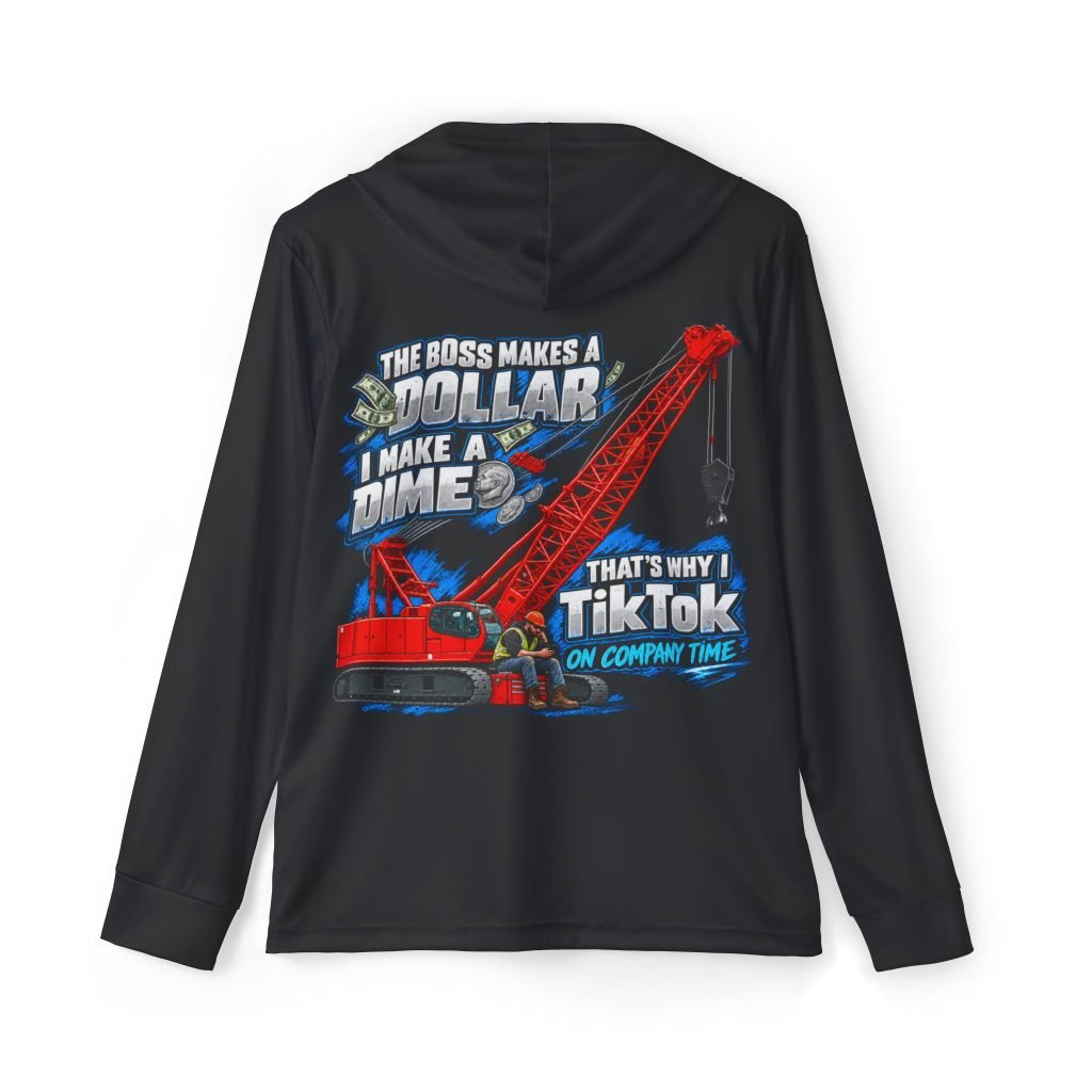 Crane Operators & Oilers — TikTok on Company Time — Black Sports AOP Full-Back Hoodie | Don’t Be a Ronnie
