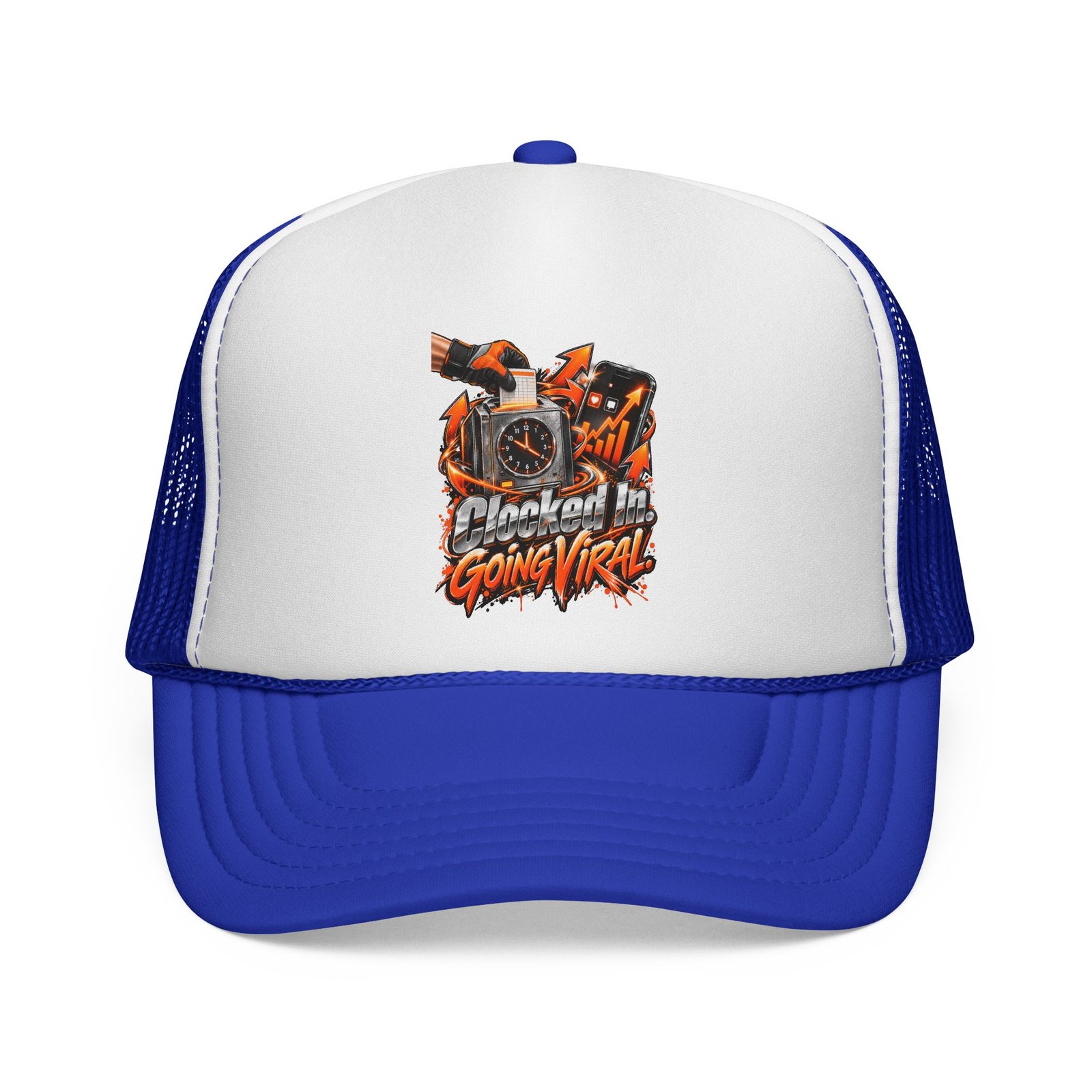 Clocked In. Going Viral. | Blue-Collar Trucker Hat — Trades TikTok Collection - Image 9