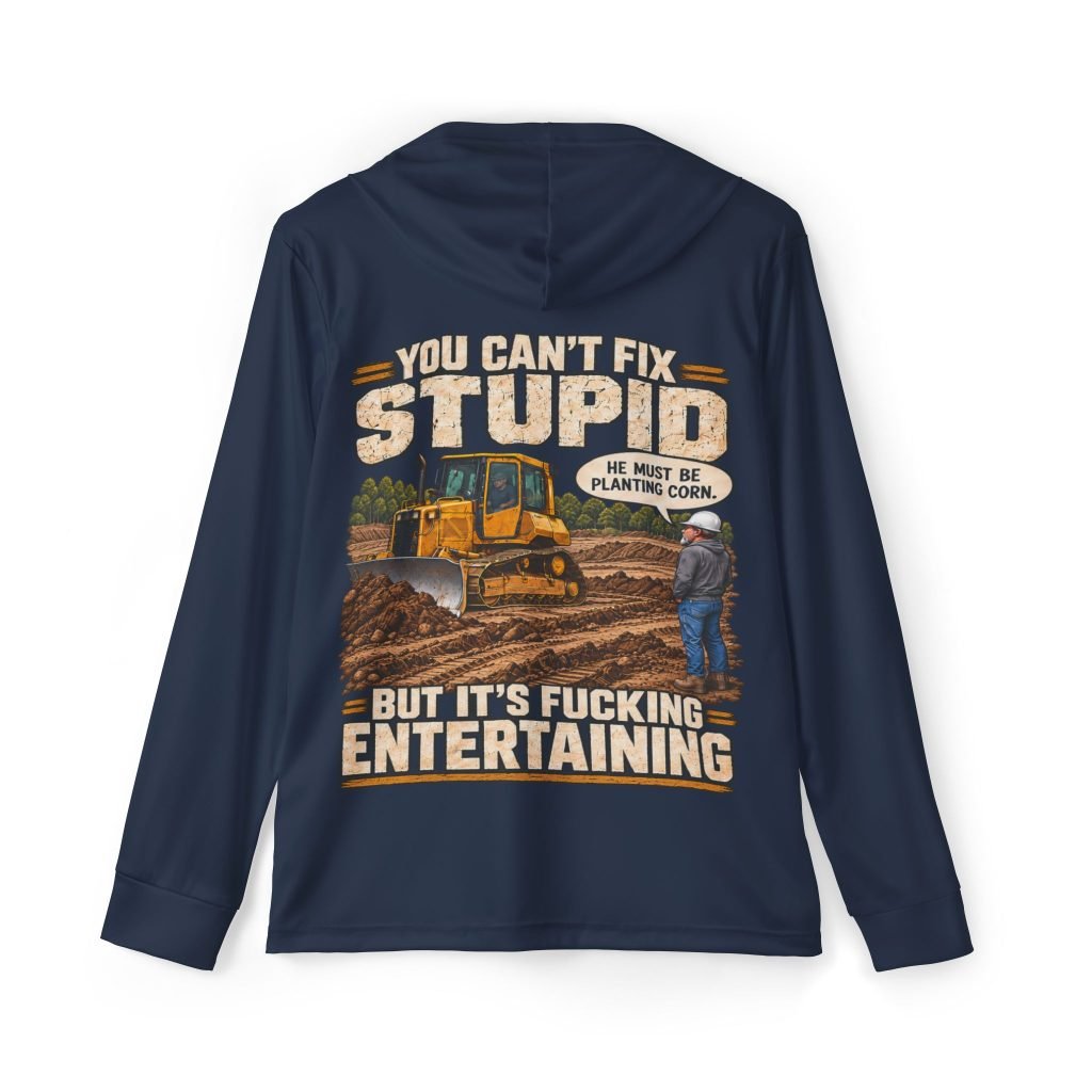 You Can't Fix Stupid — Navy Sports AOP Full-Back Hoodie | Don’t Be a Ronnie