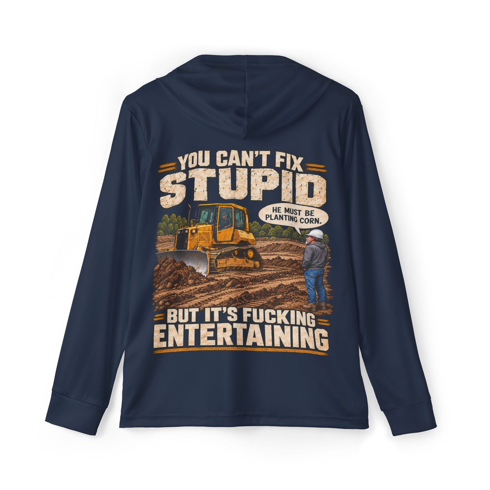 You Can't Fix Stupid — Navy Sports AOP Full-Back Hoodie | Don’t Be a Ronnie