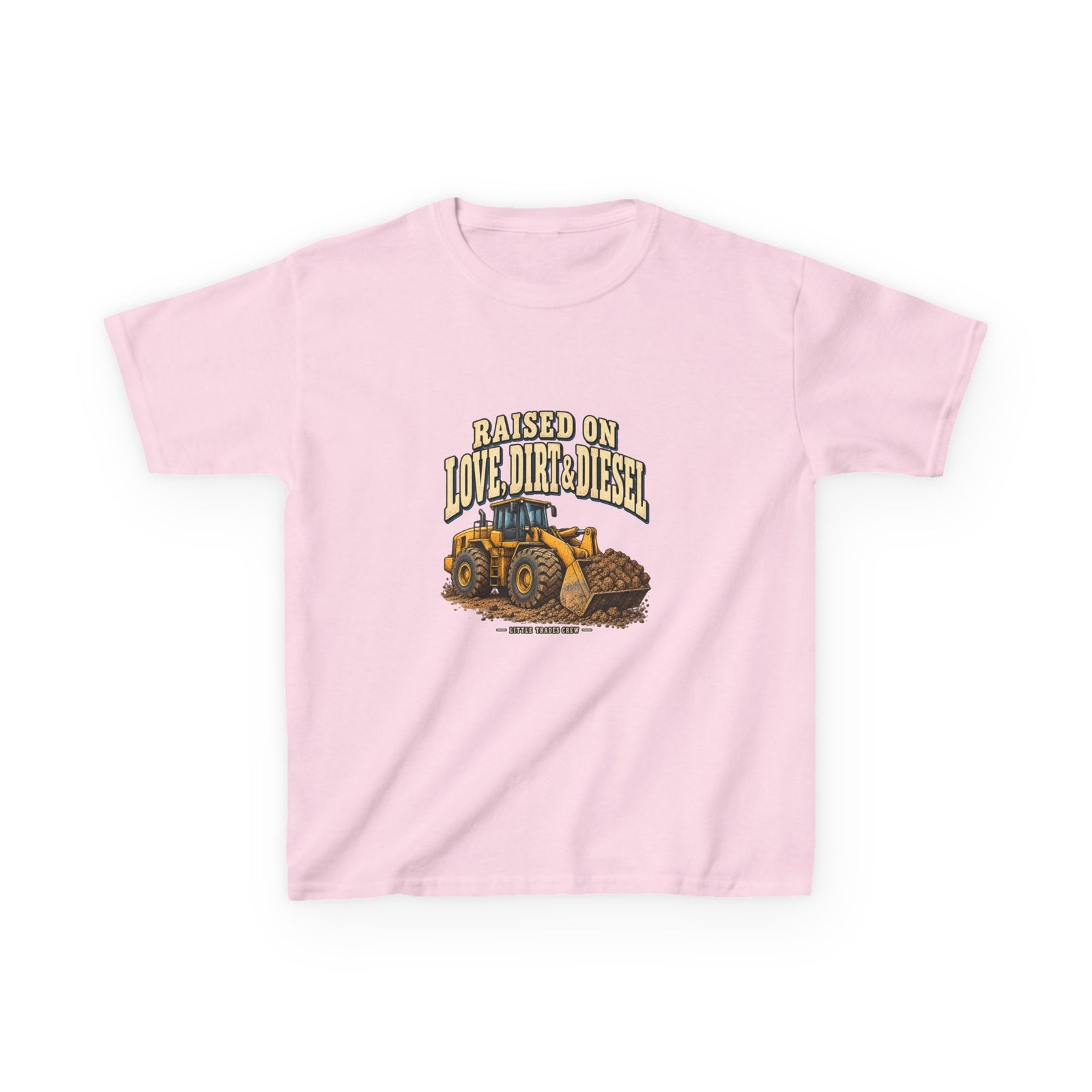 Raised on Love, Dirt & Diesel — Little Trades Crew Youth T-Shirt - Image 9