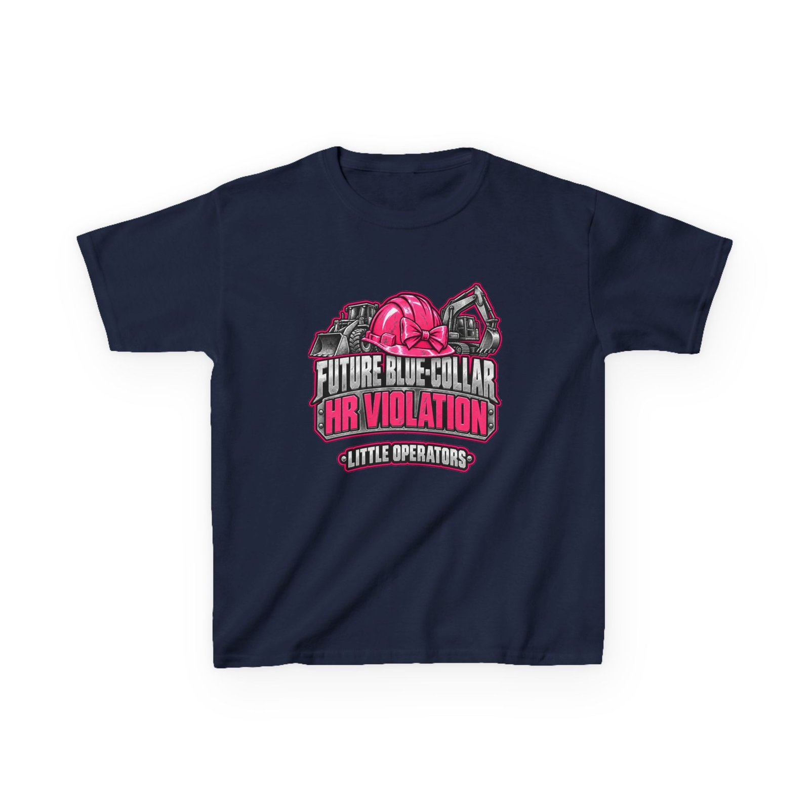 Future Blue-Collar HR Violation — Little Operators Pink Youth T-Shirt - Image 6