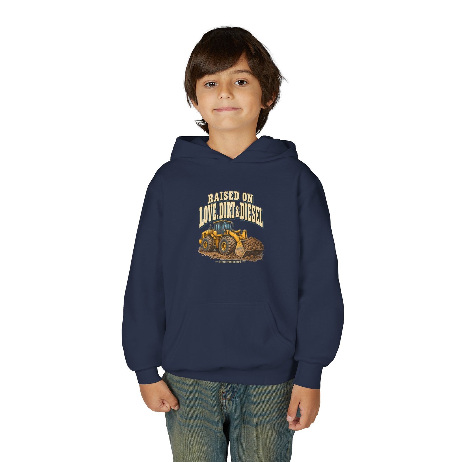 Raised on Love, Dirt & Diesel — Little Trades Crew Youth Hoodie - Image 7