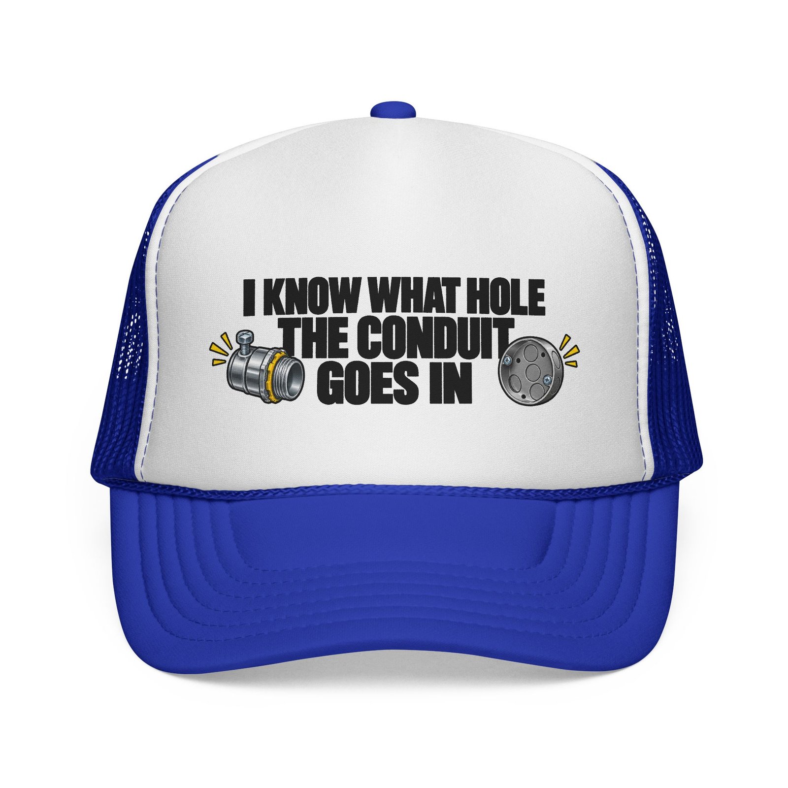 I Know What Hole the Conduit Goes In | Electrician Trucker Hat - Image 13