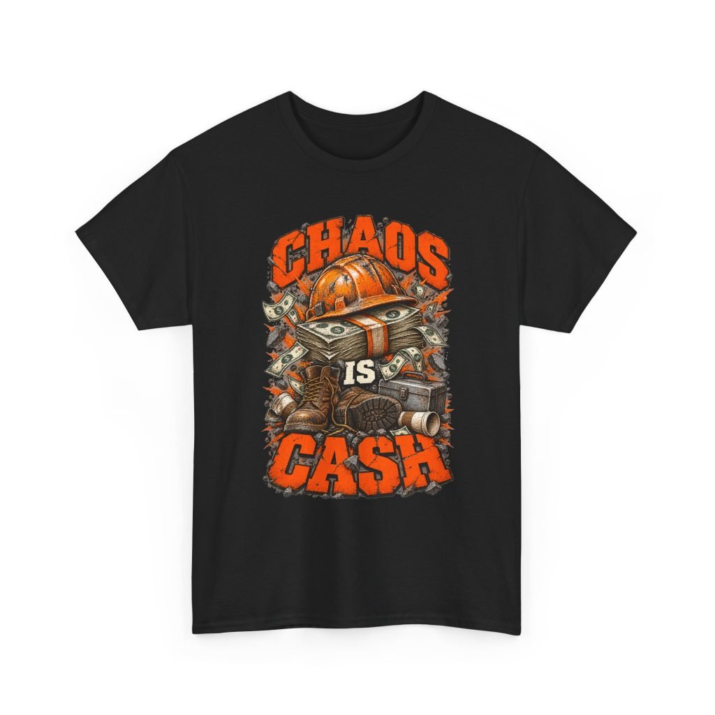 Chaos Is Cash | Neon Orange Hardhat T-Shirt — Don’t Be a Ronnie