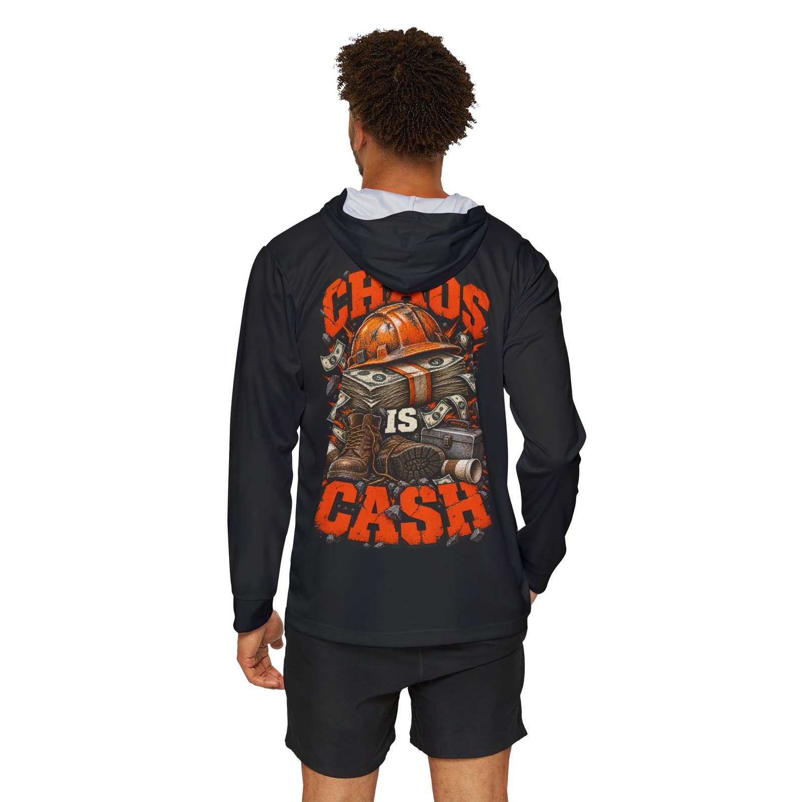 Chaos Is Cash — Black Sports AOP Full-Back Hoodie | Don’t Be a Ronnie - Image 4