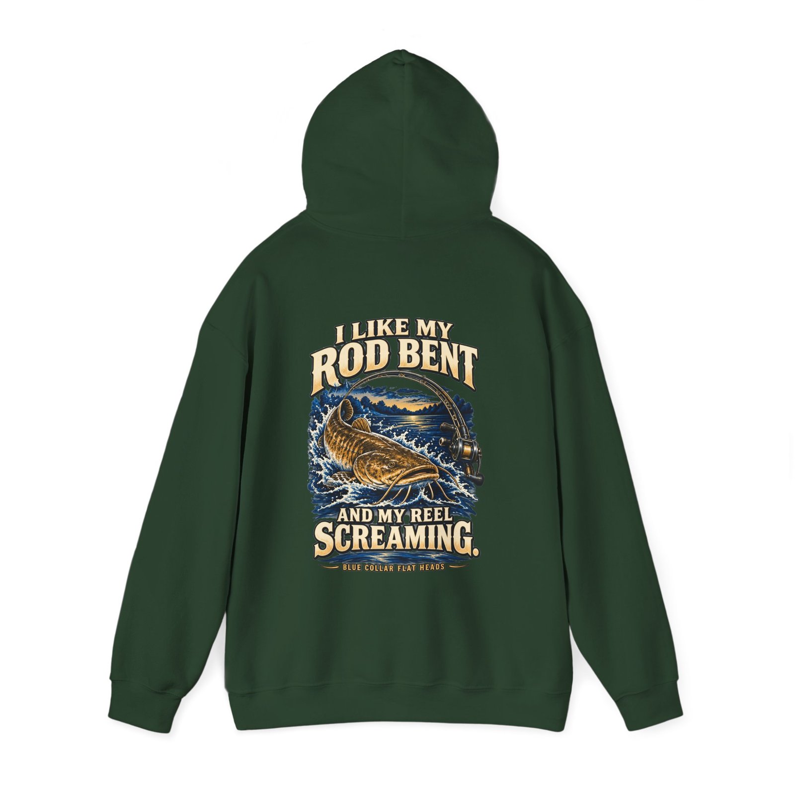 Blue Collar Flat Heads — Rod Bent, Reel Screaming Hoodie - Image 7