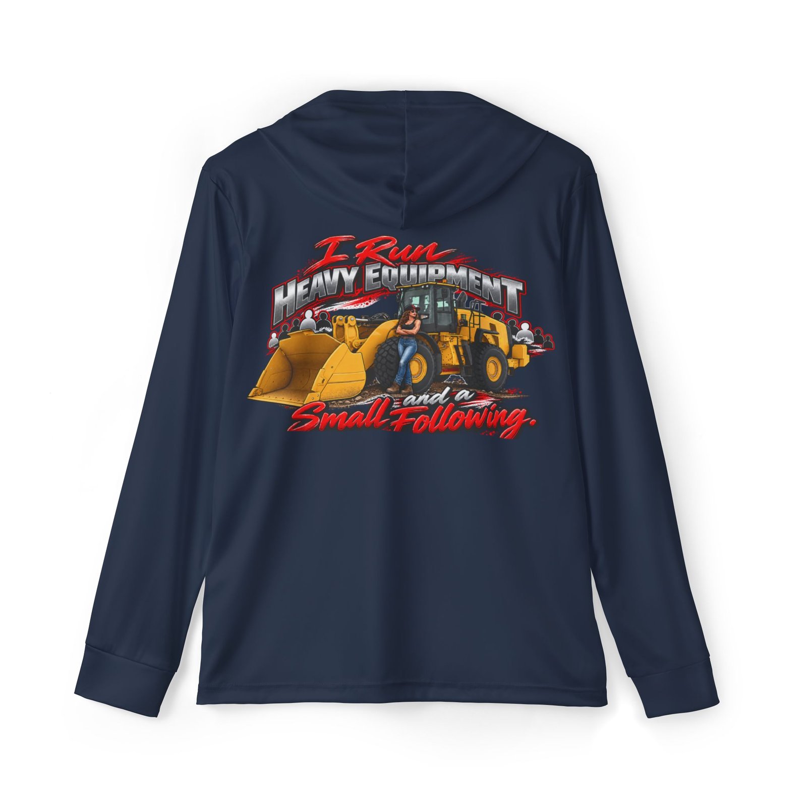 I Run Heavy Equipment and a Small Following — Navy Sports AOP Full-Back Hoodie | Don’t Be a Ronnie