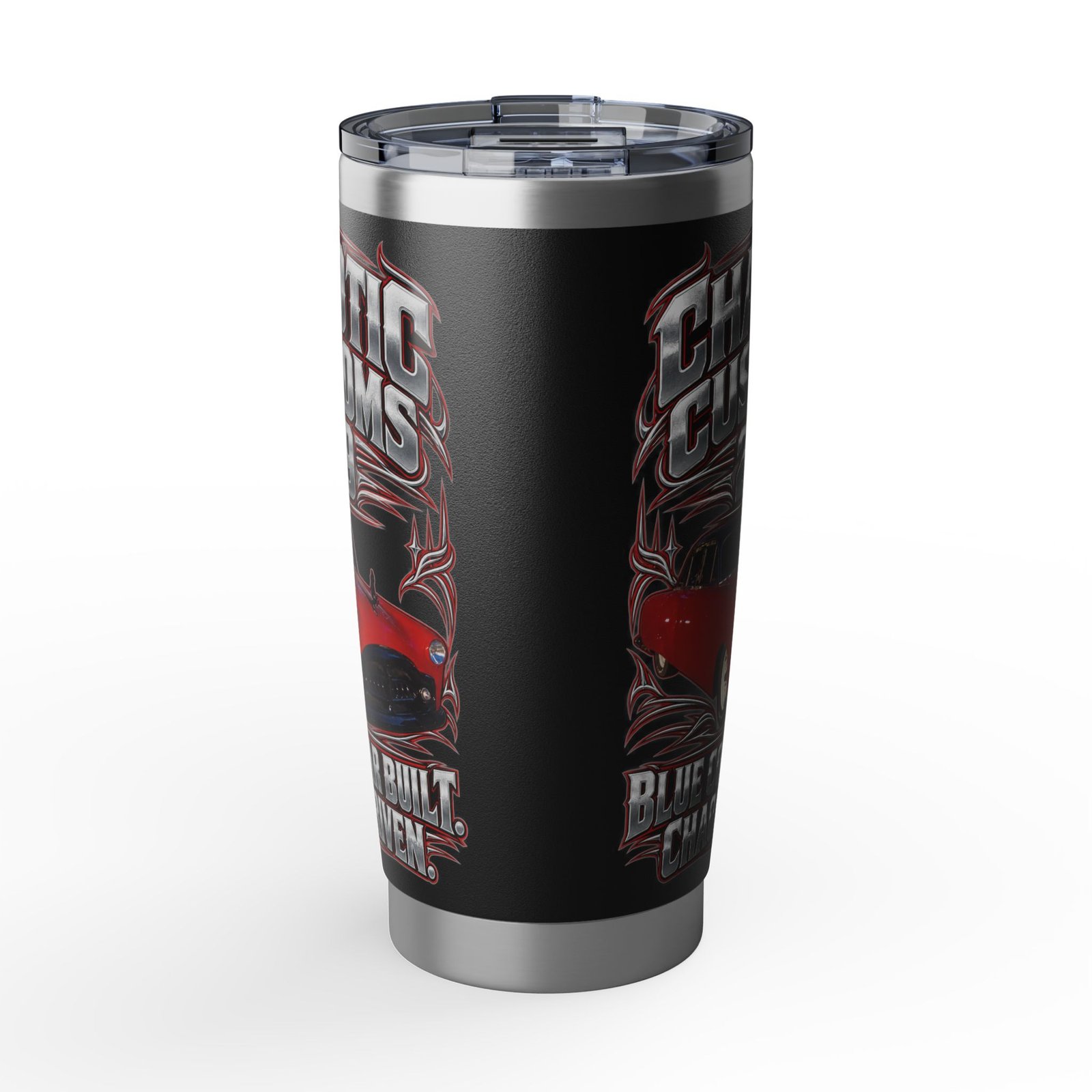 Chaotic Customs 219 — Blue Collar Built. Chaos Driven. 20oz Tumbler - Image 2