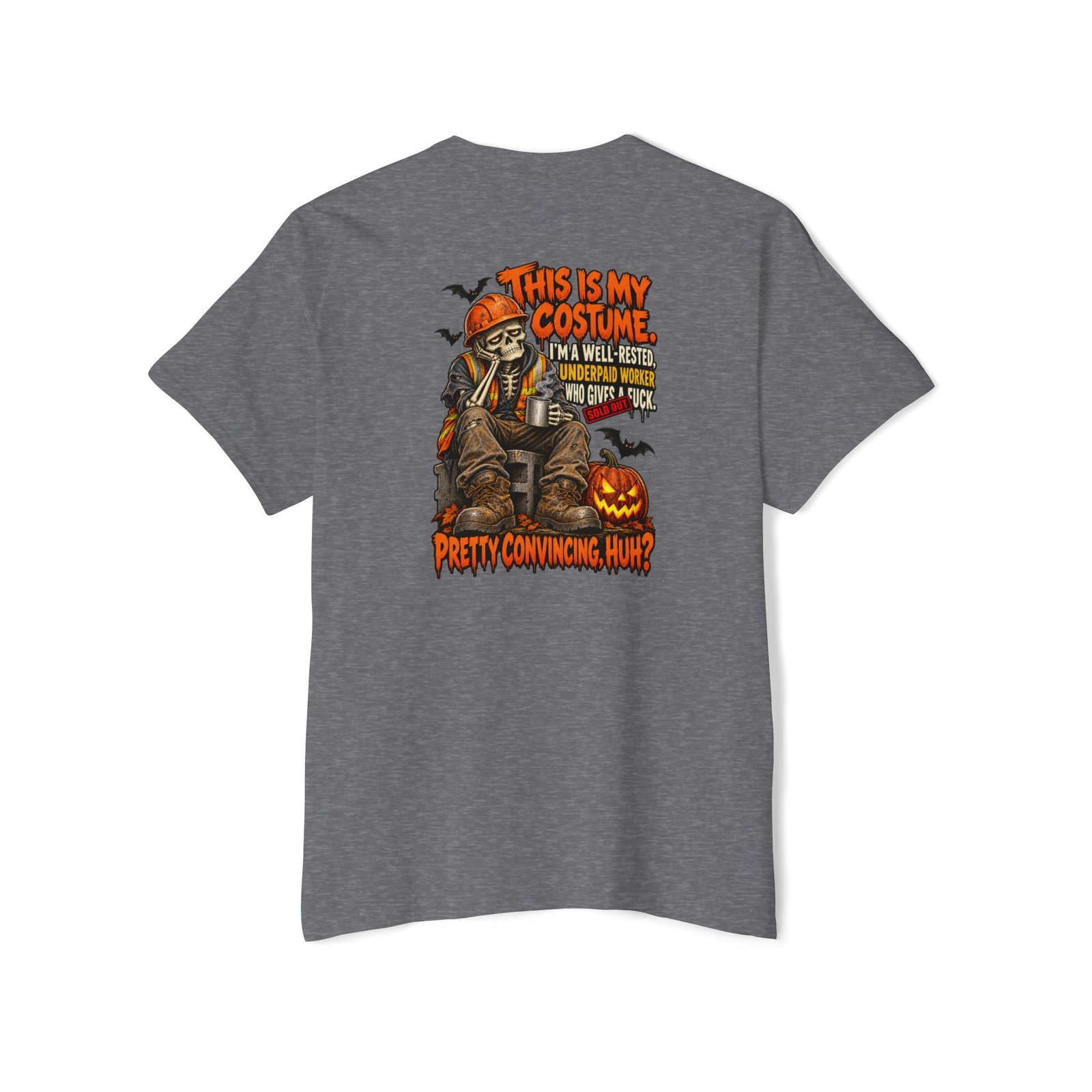 This Is My Costume — Blue-Collar Skeleton Halloween Pocket Tee - Image 6