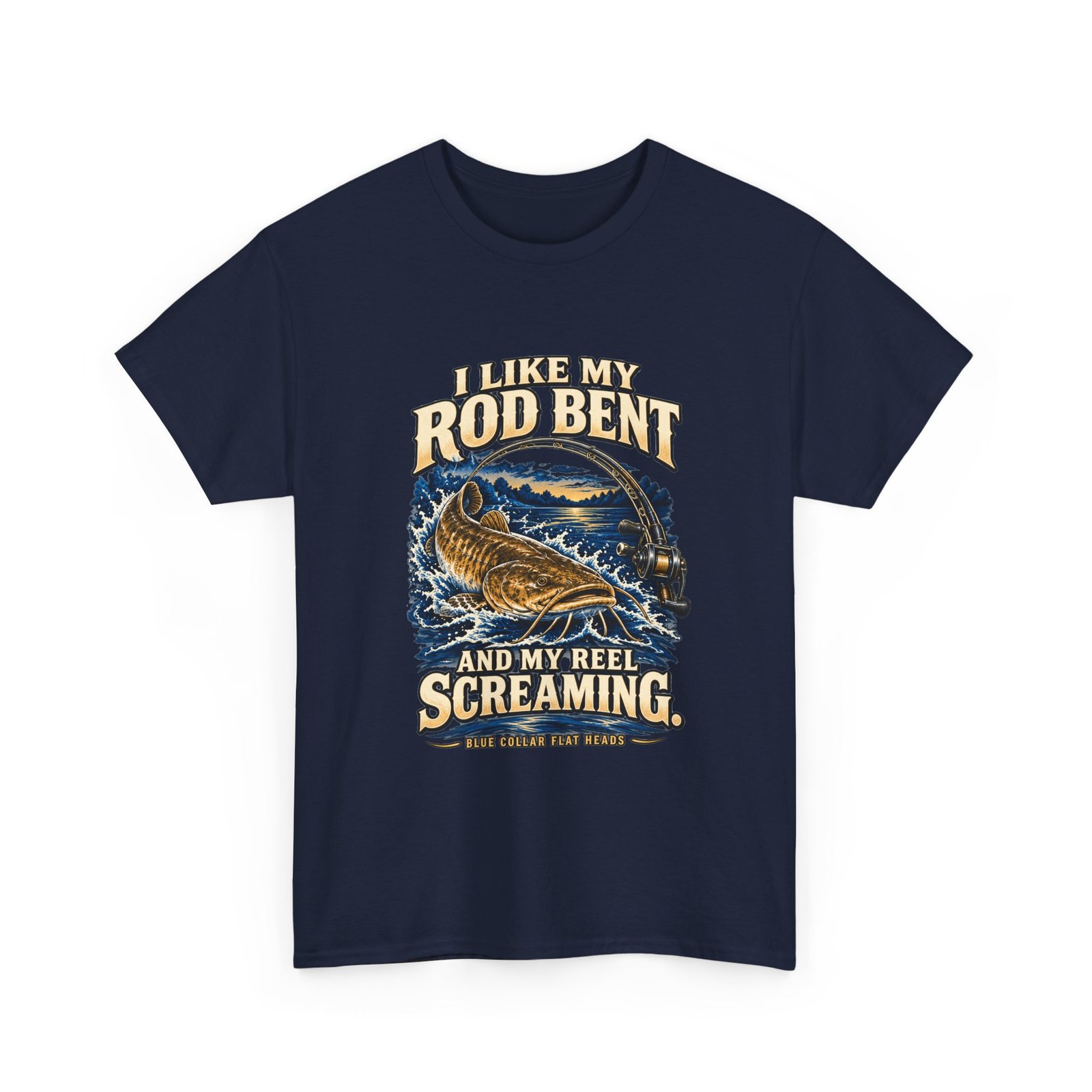 Blue Collar Flat Heads — Rod Bent, Reel Screaming T-Shirt - Image 13