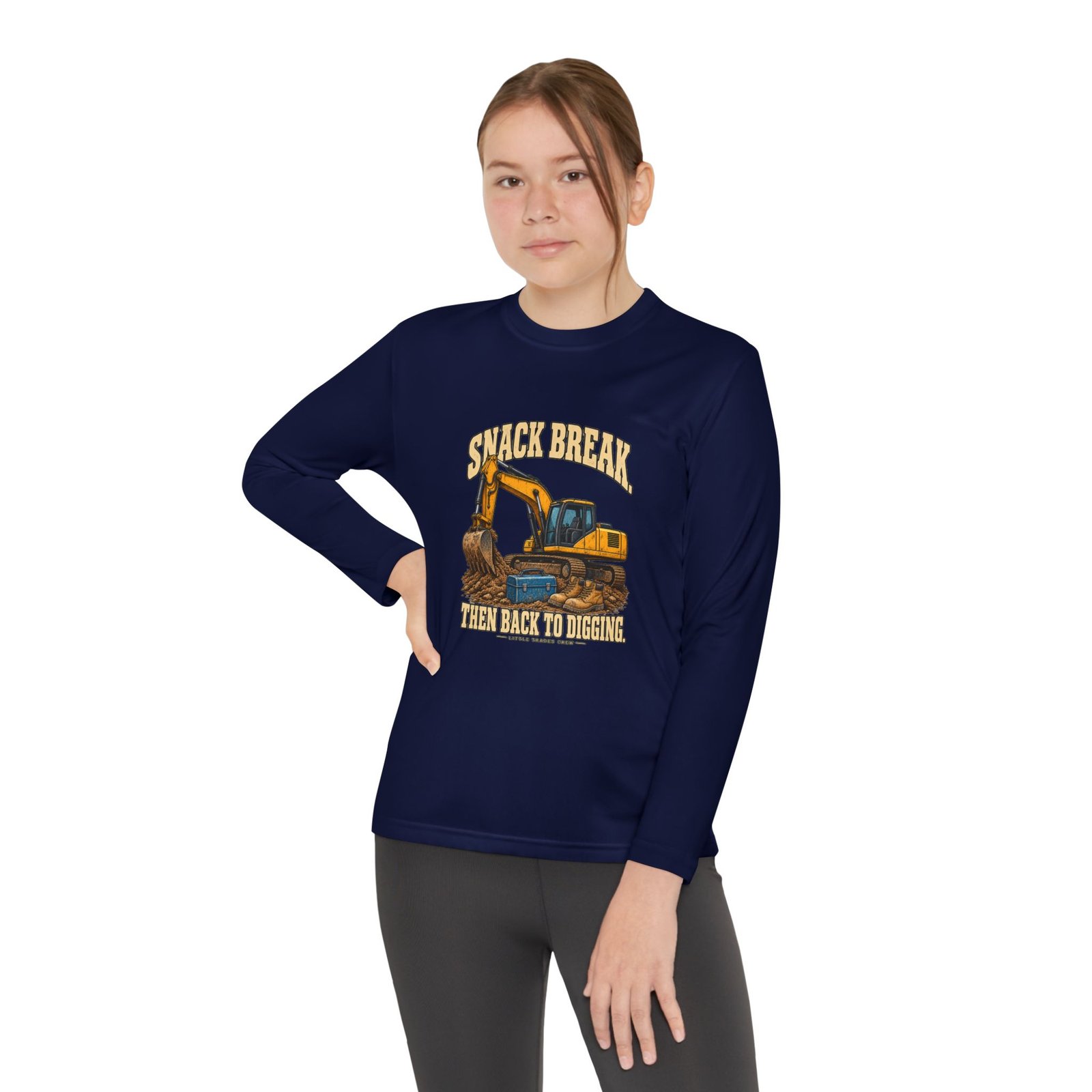 Snack Break. Then Back to Digging. — Little Trades Crew Youth Long-Sleeve Shirt - Image 8