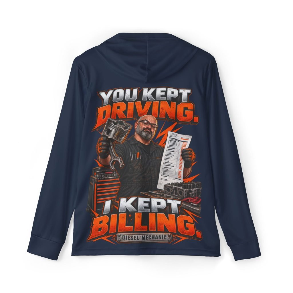 You Kept Driving. I Kept Billing. — Navy Sports AOP Full-Back Hoodie | Don’t Be a Ronnie