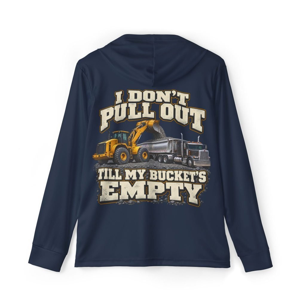 I Don’t Pull Out — Till My Bucket’s Empty — Navy Sports AOP Full-Back Hoodie | Don’t Be a Ronnie