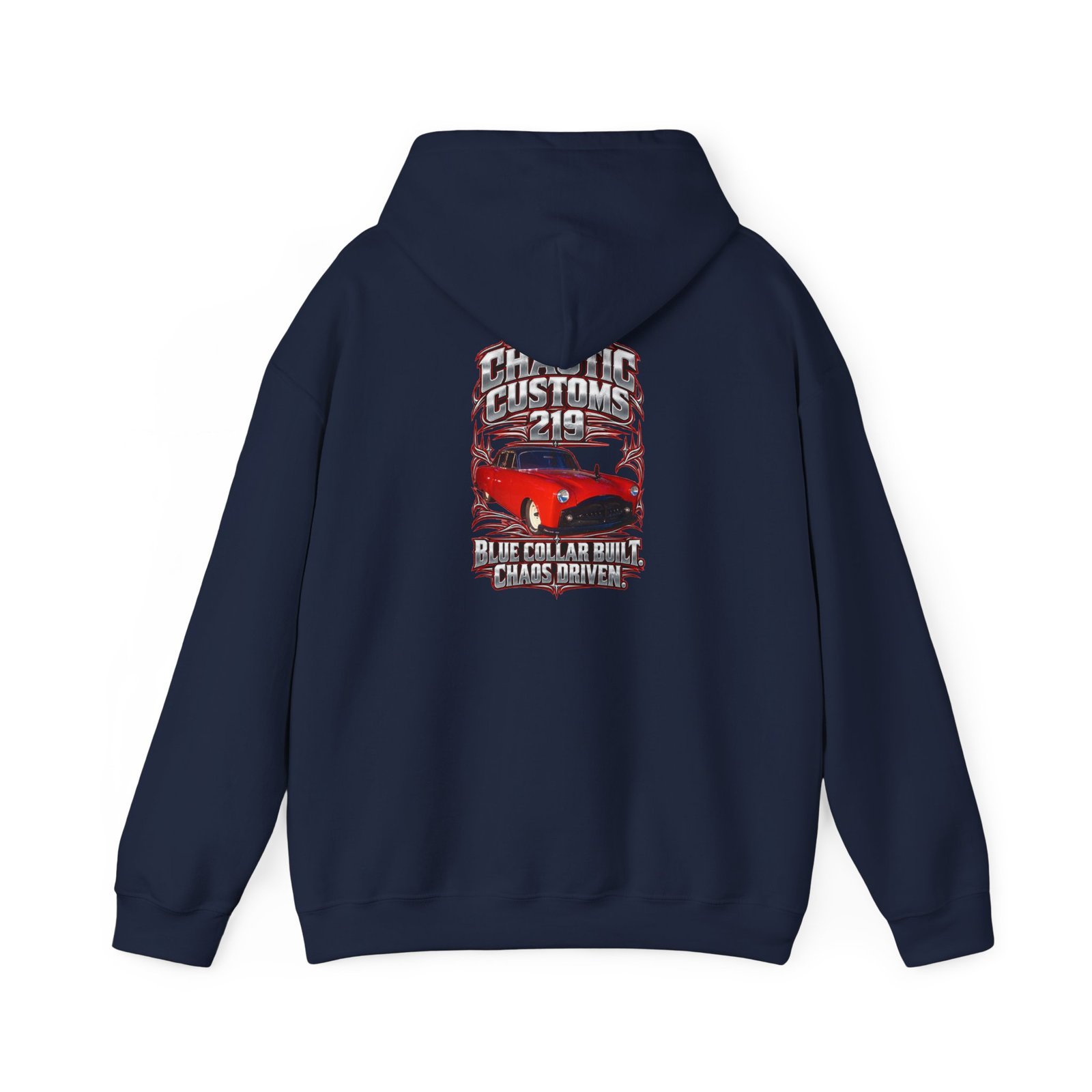 Chaotic Customs 219 — Blue Collar Built. Chaos Driven. Hoodie - Image 9